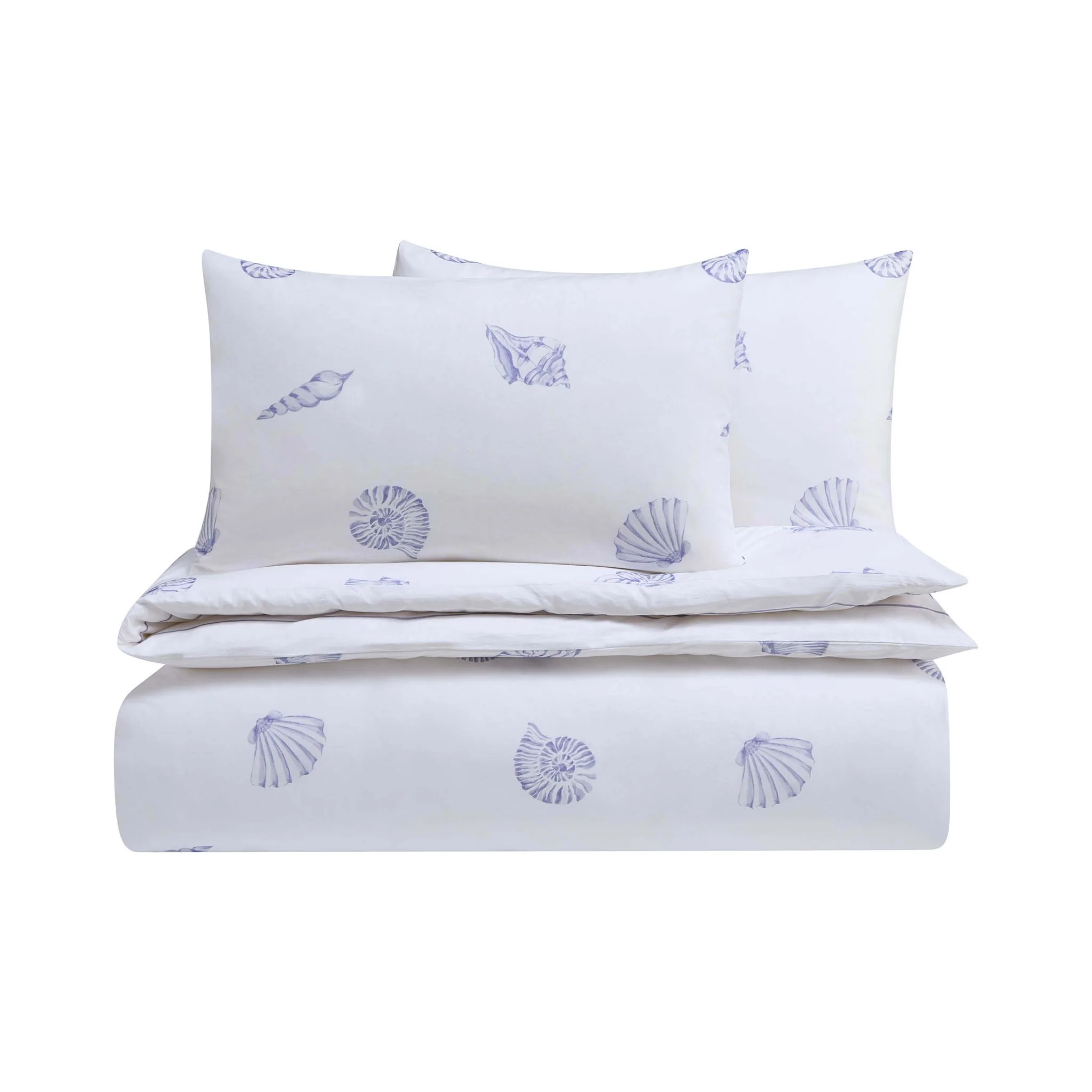 Shell 100% Cotton Duvet Cover & Pillowcase Set - Blue - Image 8