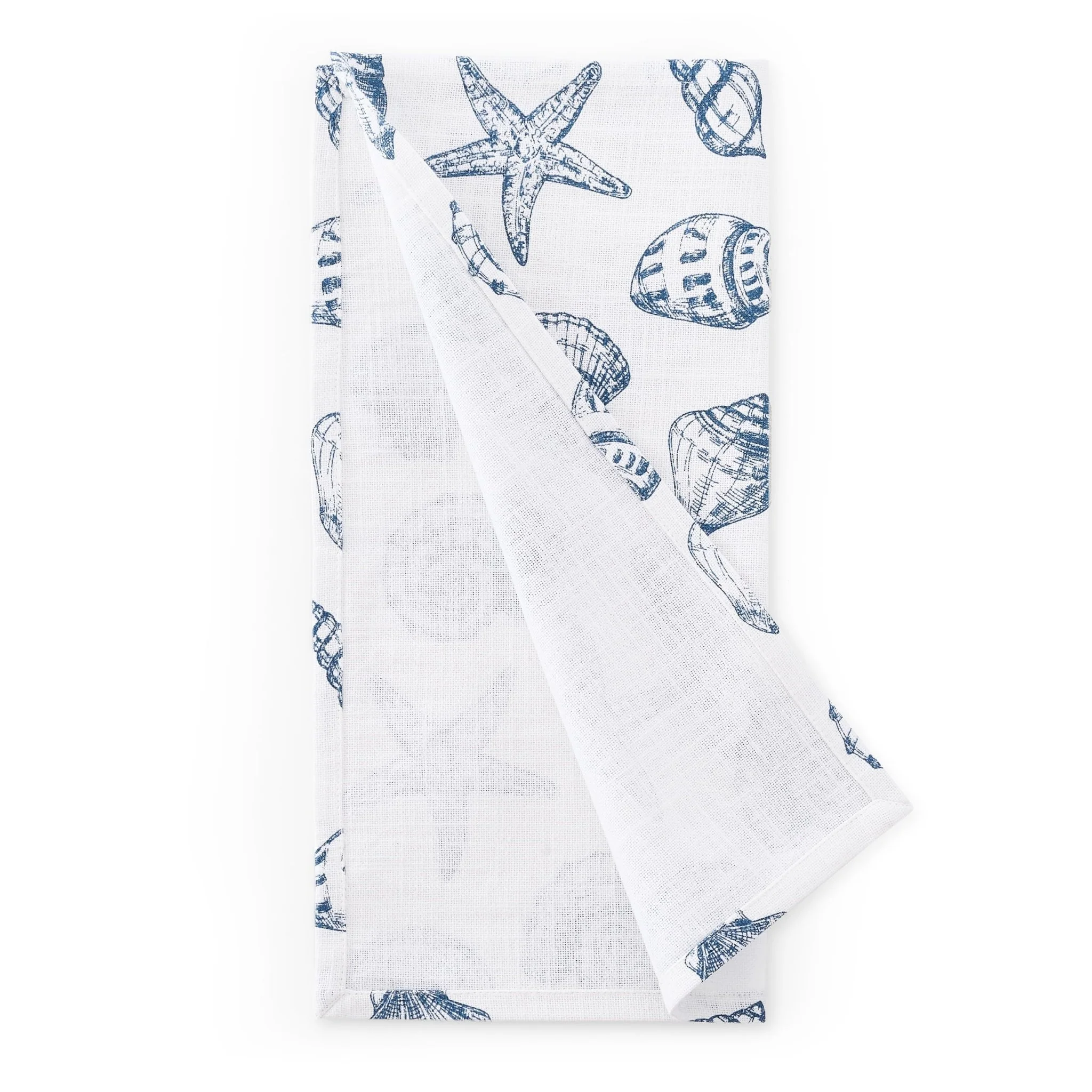 Shell Print Set of 4 Napkins - Natural/ Blue - Image 3