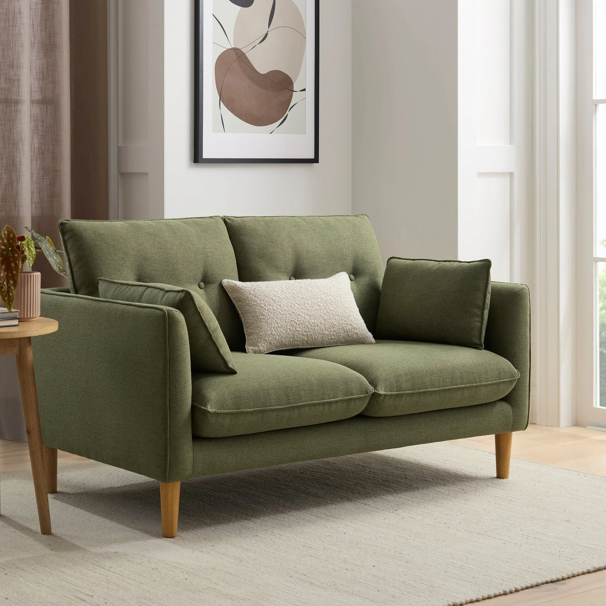 Shoreditch 2 Seater Sofa - Woven Green - Image 3