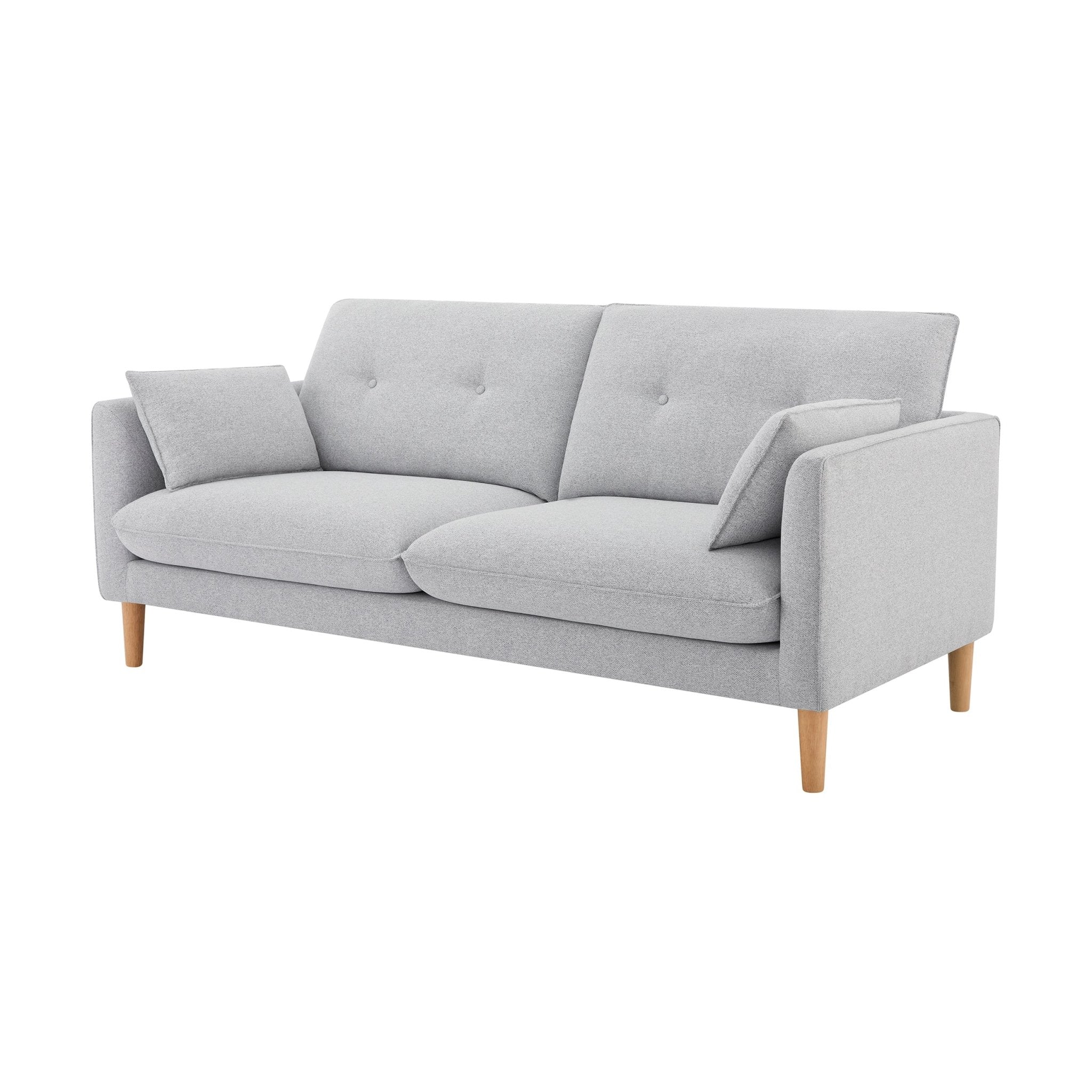 Shoreditch 3 Seater Sofa - Light Grey - Image 4