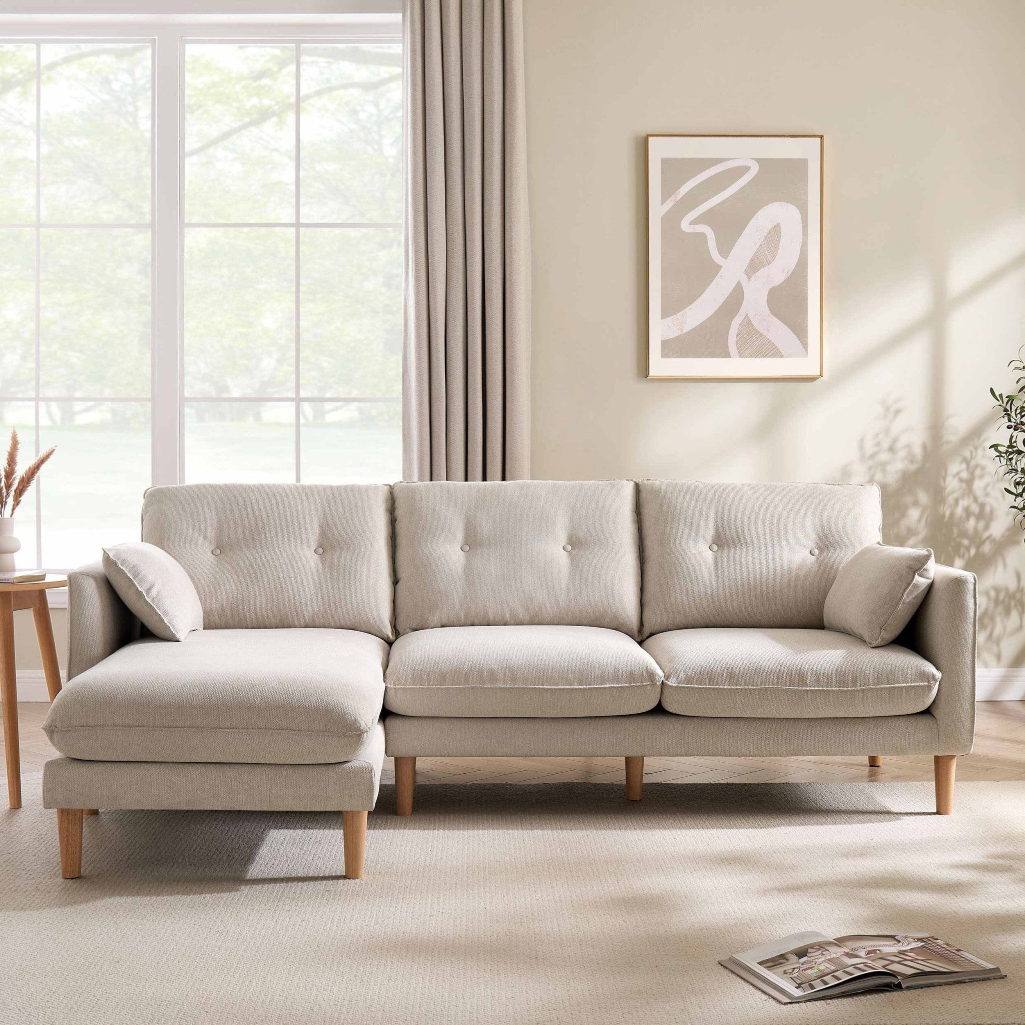 Shoreditch Left Hand Chaise Sofa - Natural