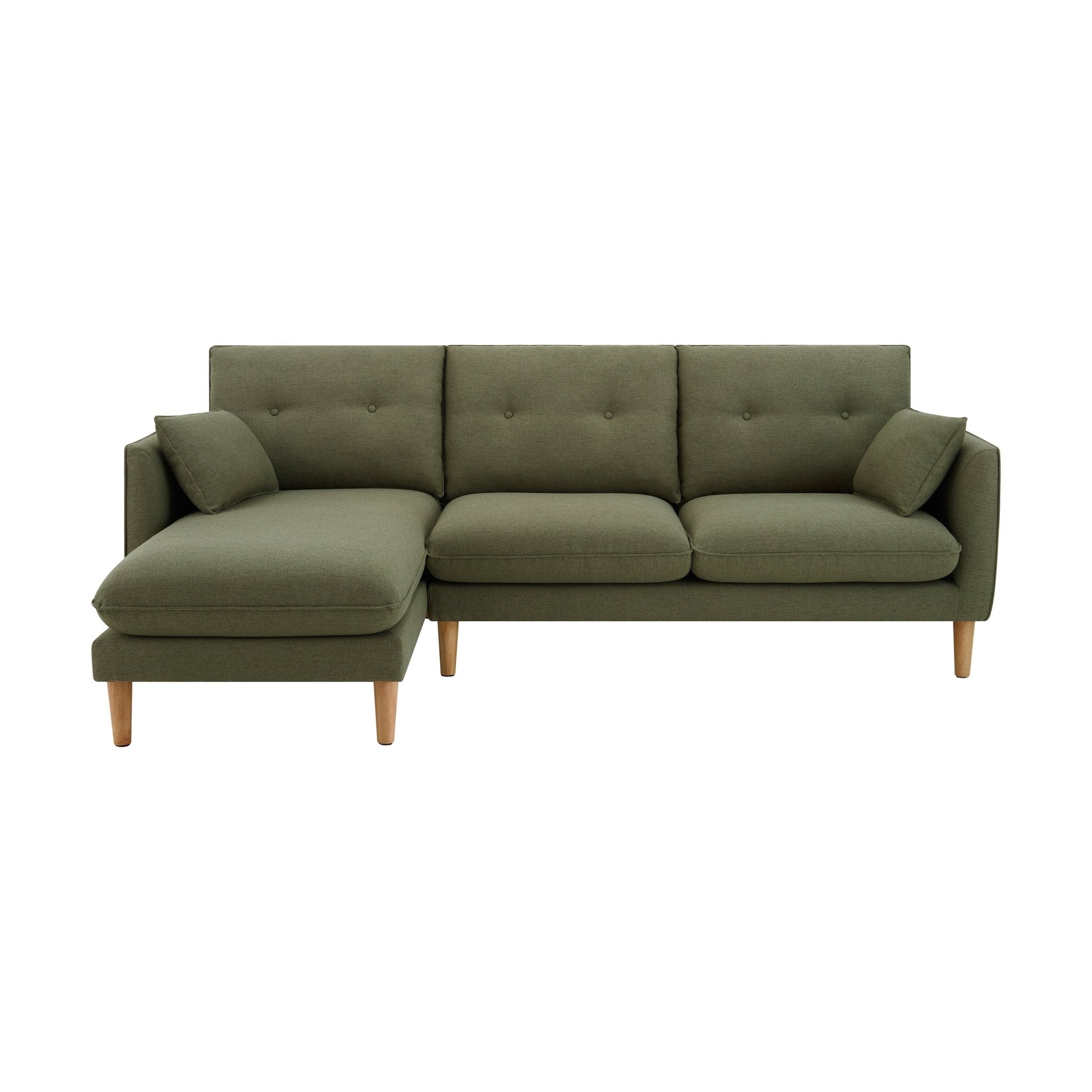 Shoreditch Left Hand Chaise Sofa - Woven Green - Image 4