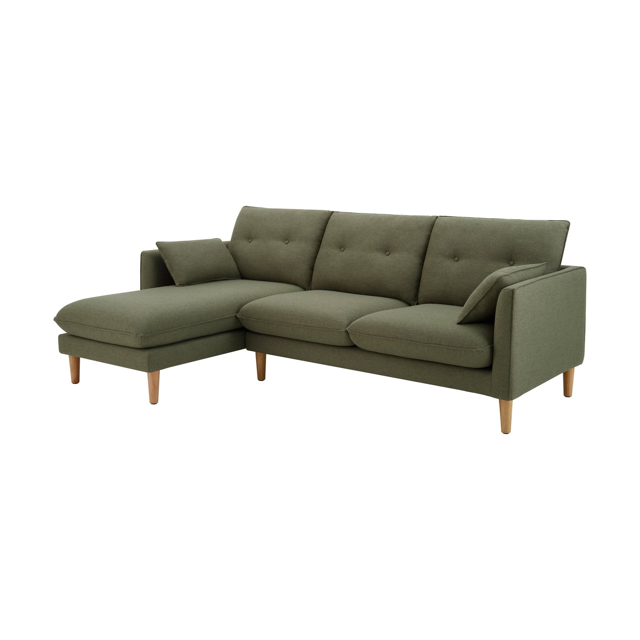 Shoreditch Left Hand Chaise Sofa - Woven Green - Image 5