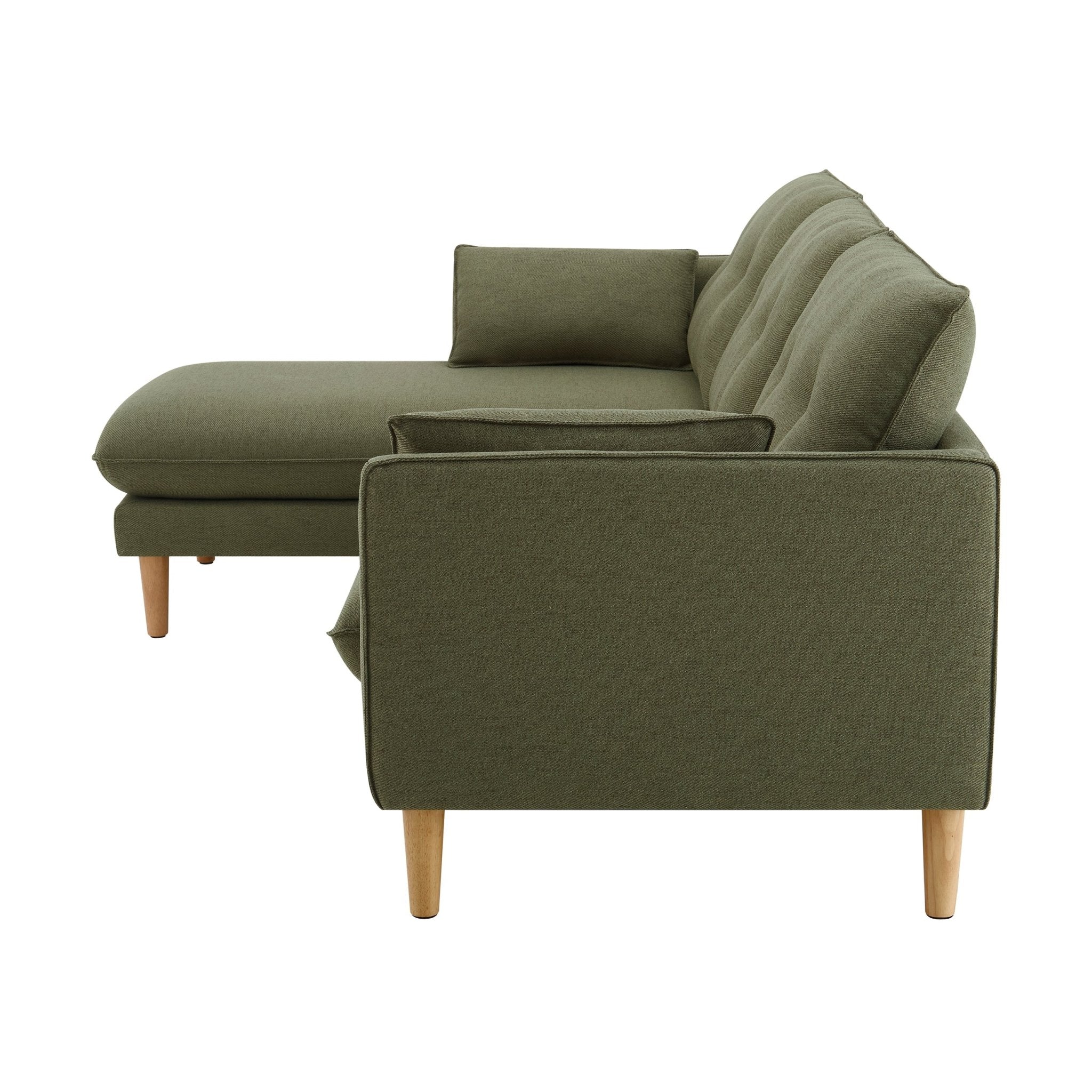 Shoreditch Left Hand Chaise Sofa - Woven Green - Image 6