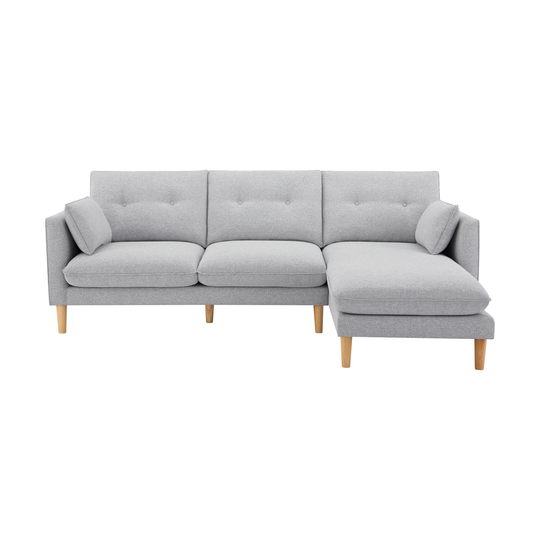 Shoreditch Right Hand Chaise Sofa - Light Grey - Image 3
