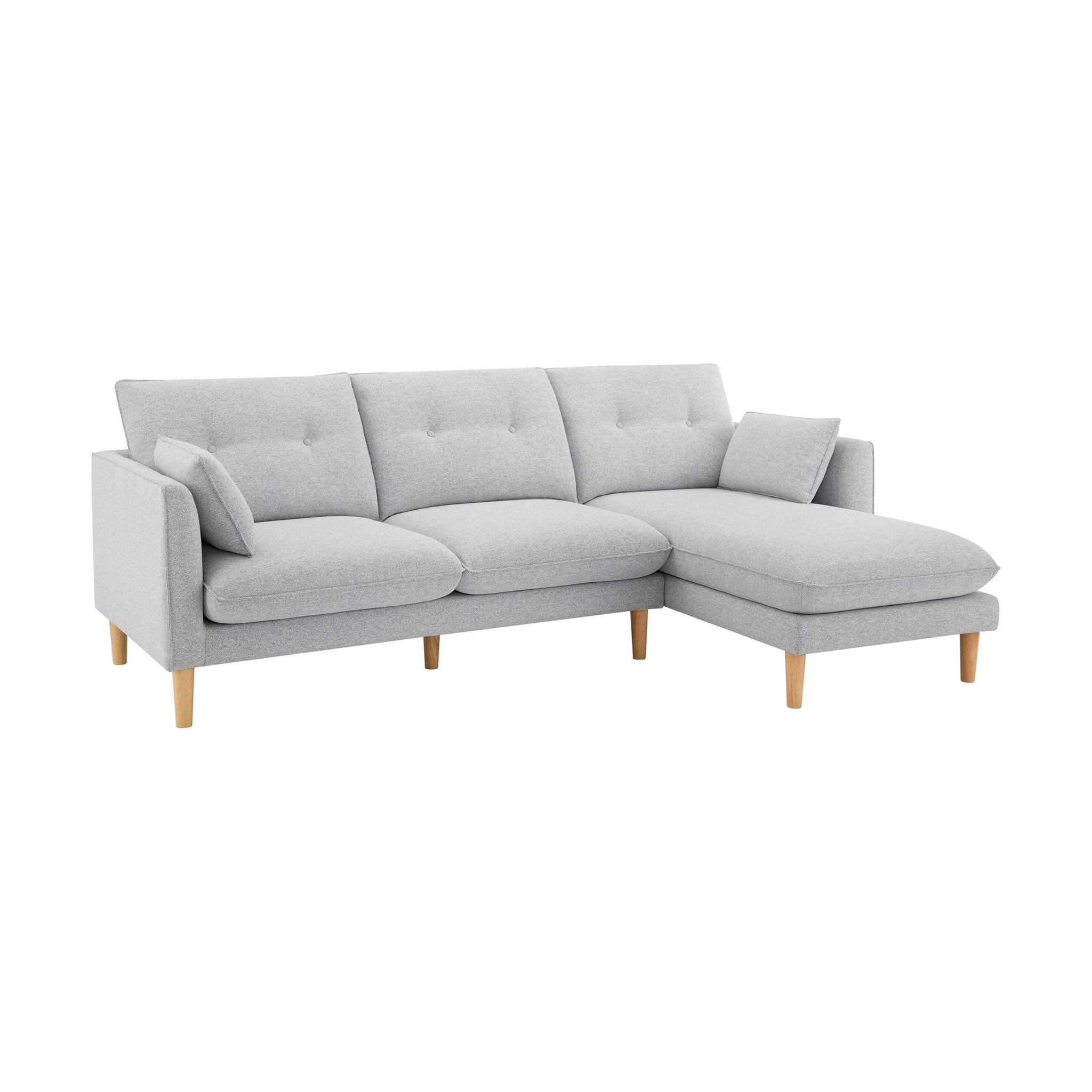 Shoreditch Right Hand Chaise Sofa - Light Grey - Image 4