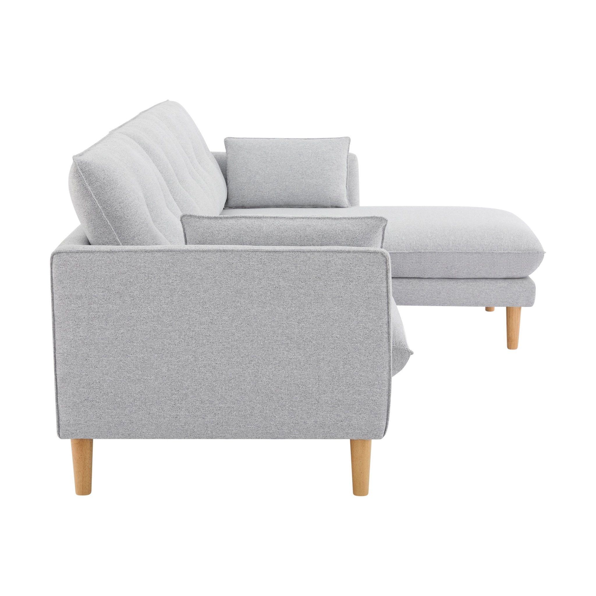 Shoreditch Right Hand Chaise Sofa - Light Grey - Image 6