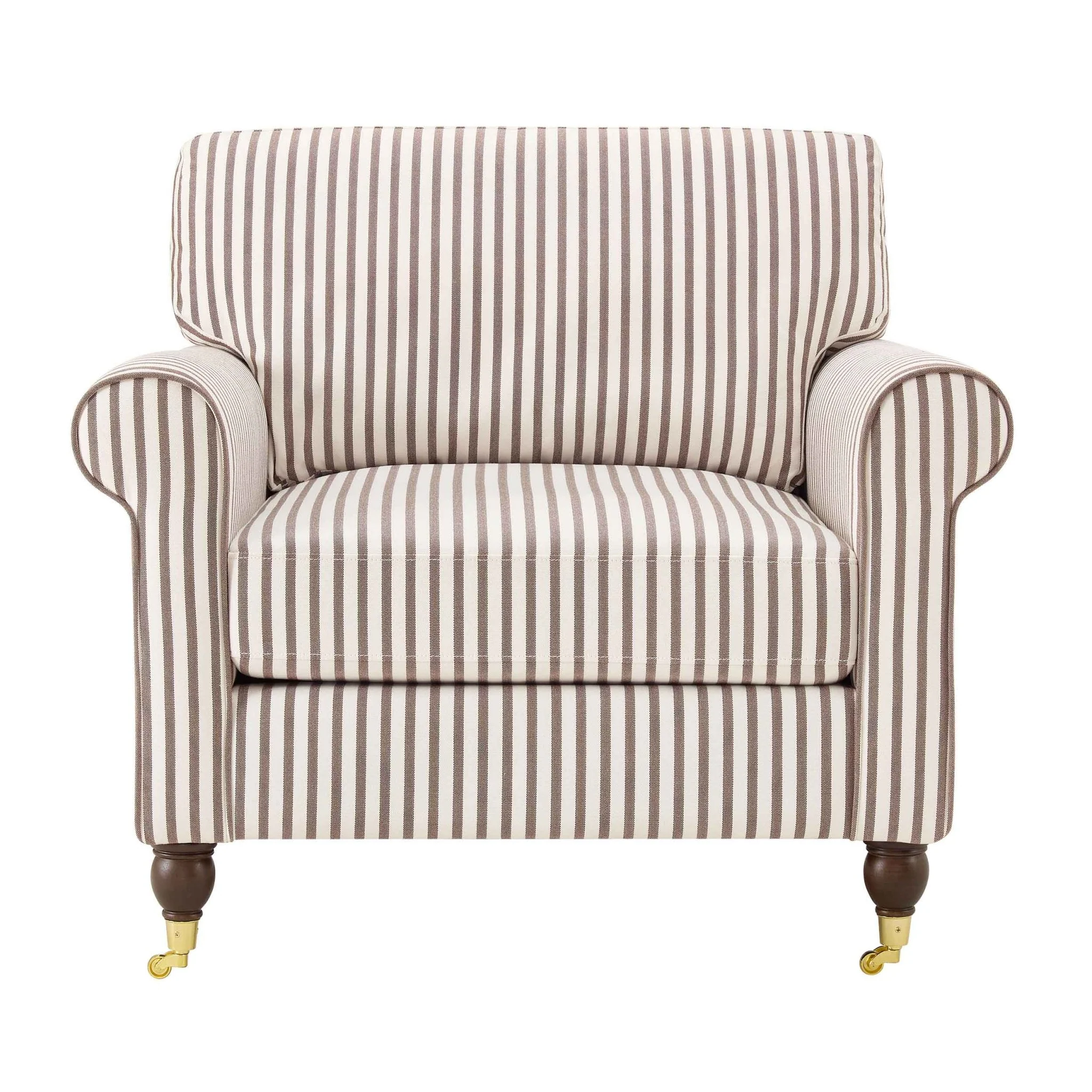 Sicily Armchair - Chocolate Stripe - Image 2