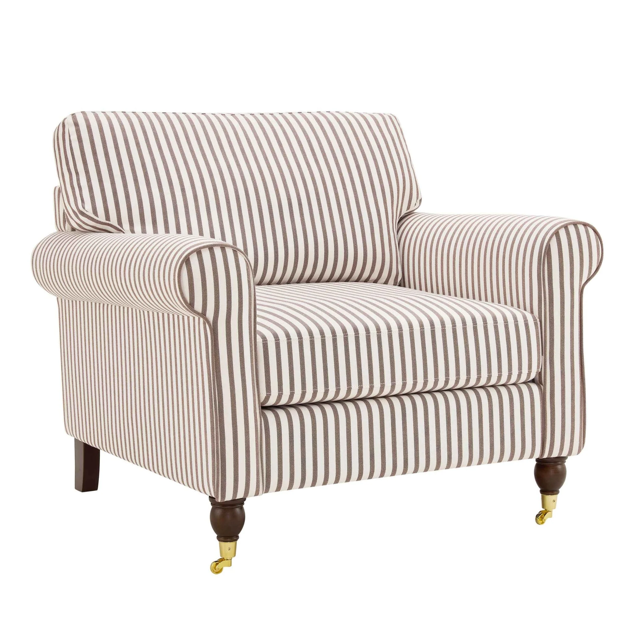 Sicily Armchair - Chocolate Stripe - Image 3