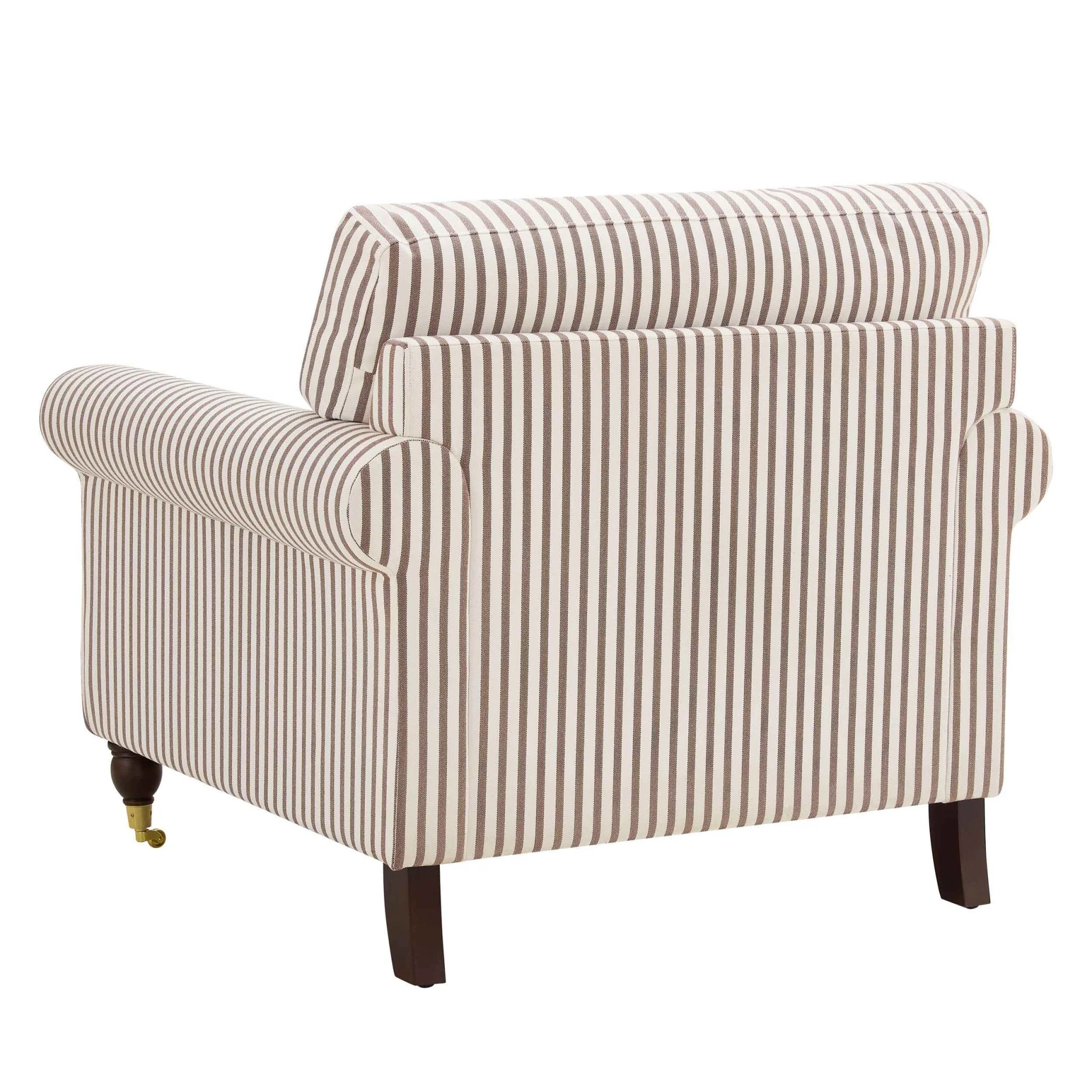 Sicily Armchair - Chocolate Stripe - Image 5