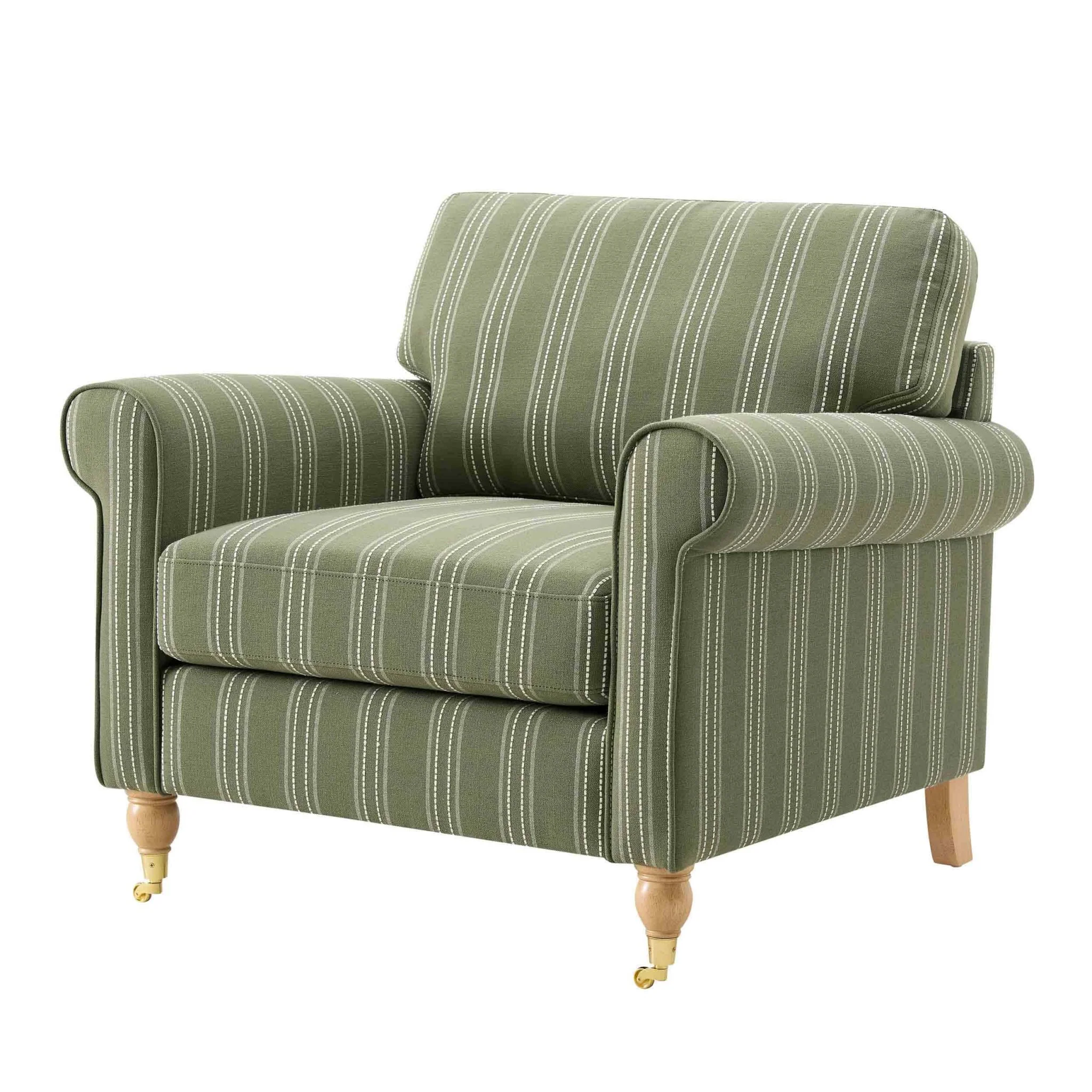 Sicily Armchair - Green Stripe - Image 3