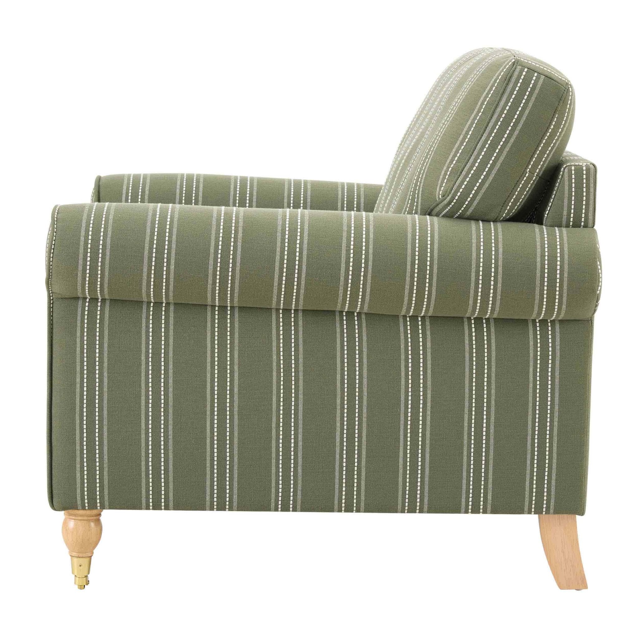 Sicily Armchair - Green Stripe - Image 4