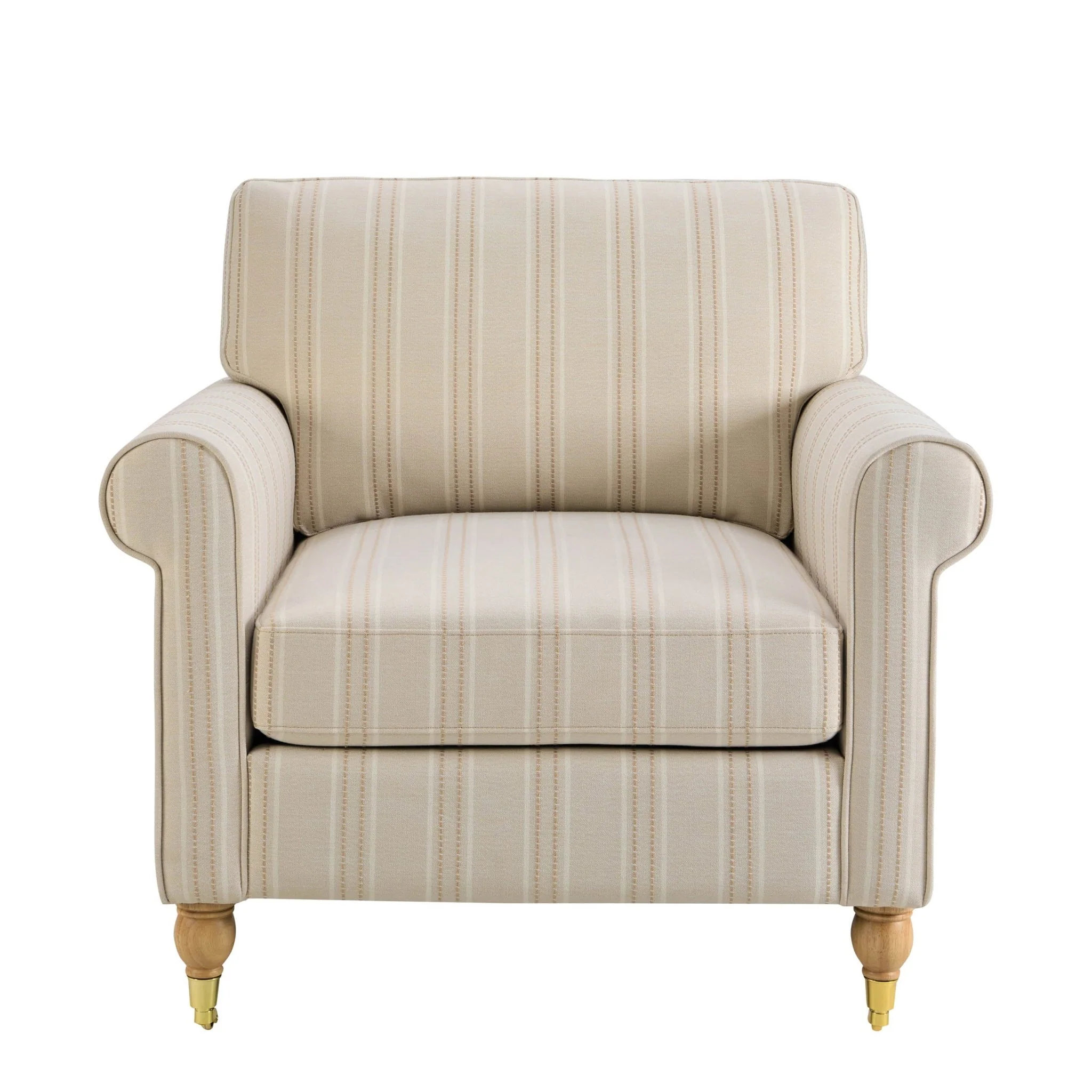 Sicily Armchair - Natural Stitched Stripe - Image 3