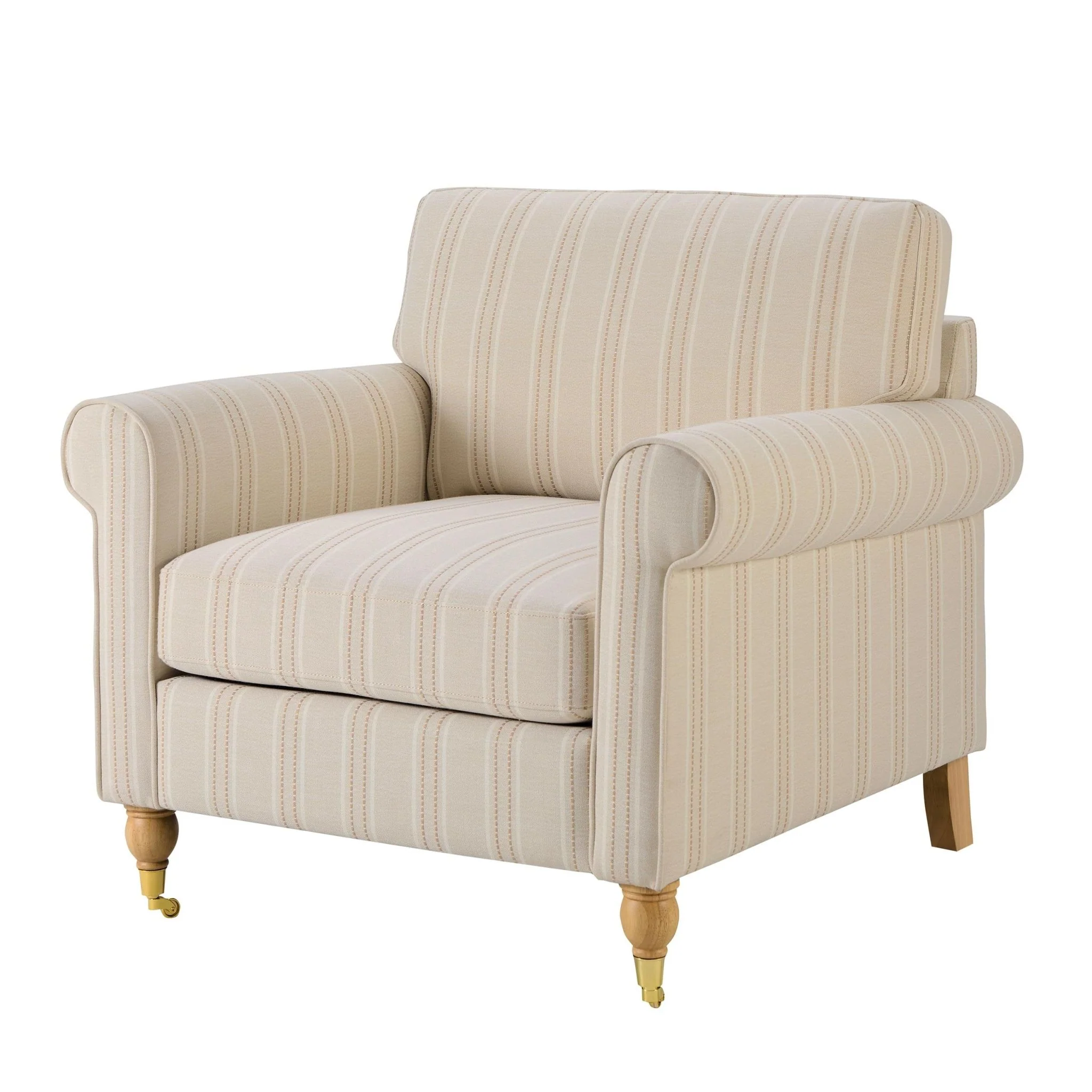Sicily Armchair - Natural Stitched Stripe - Image 4
