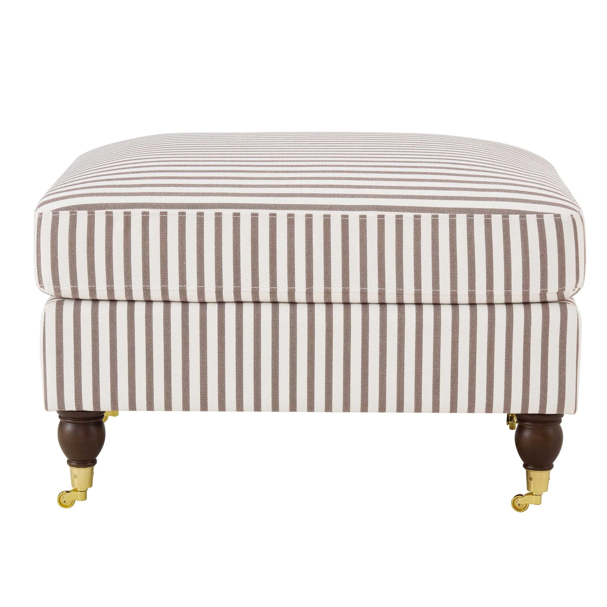 Sicily Pouffe - Chocolate Stripe - Image 2