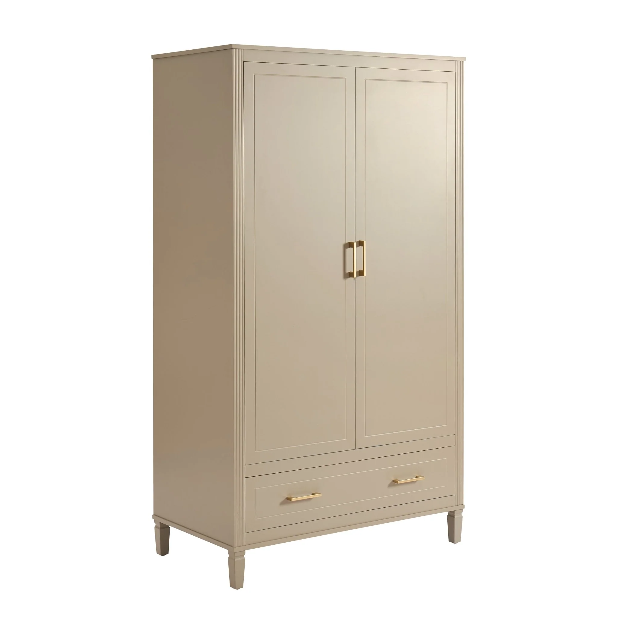 Sienna 2 Door Wardrobe with Drawer - Taupe - Image 2