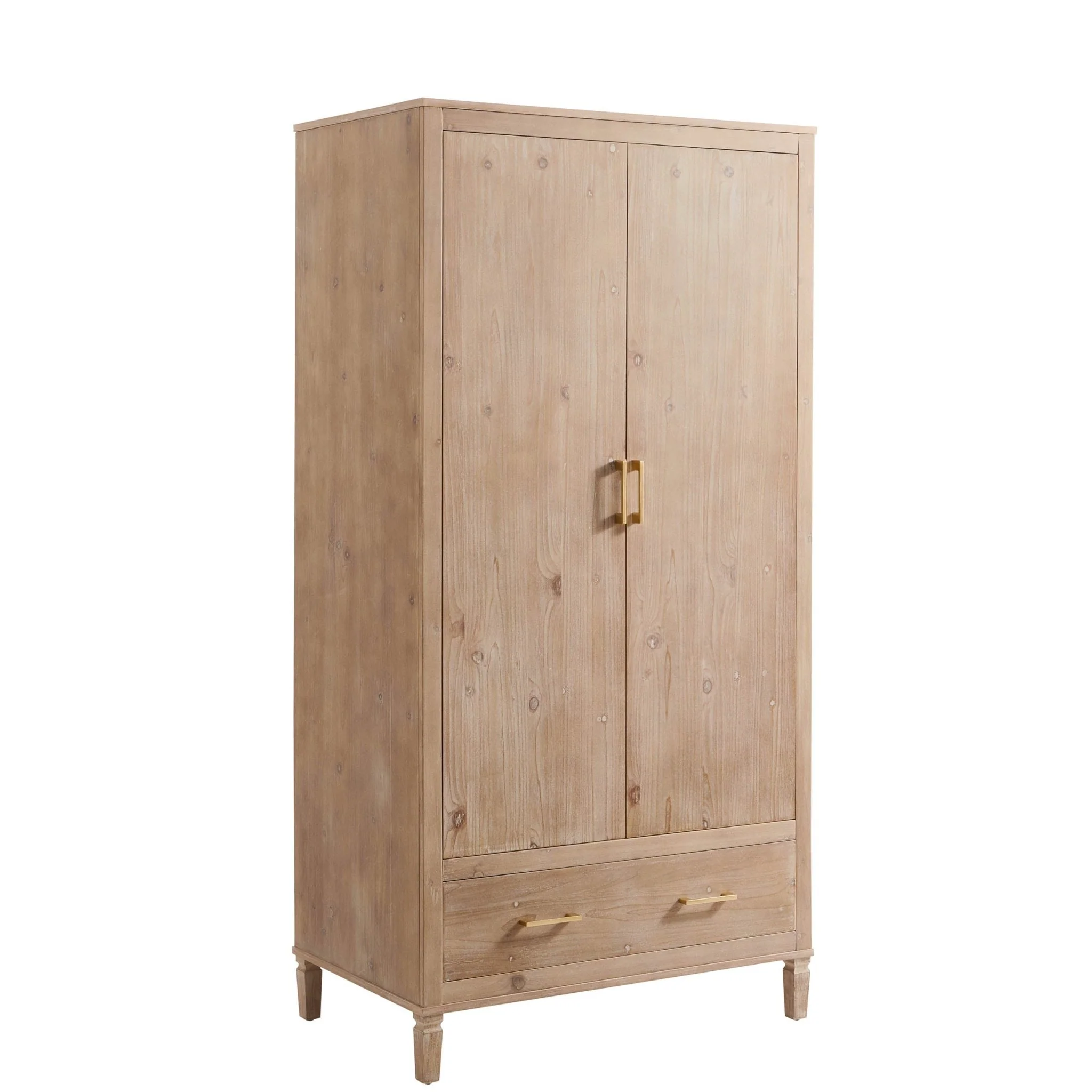 Sienna 2 Door Wardrobe with Drawers - Washed Wood - Image 4