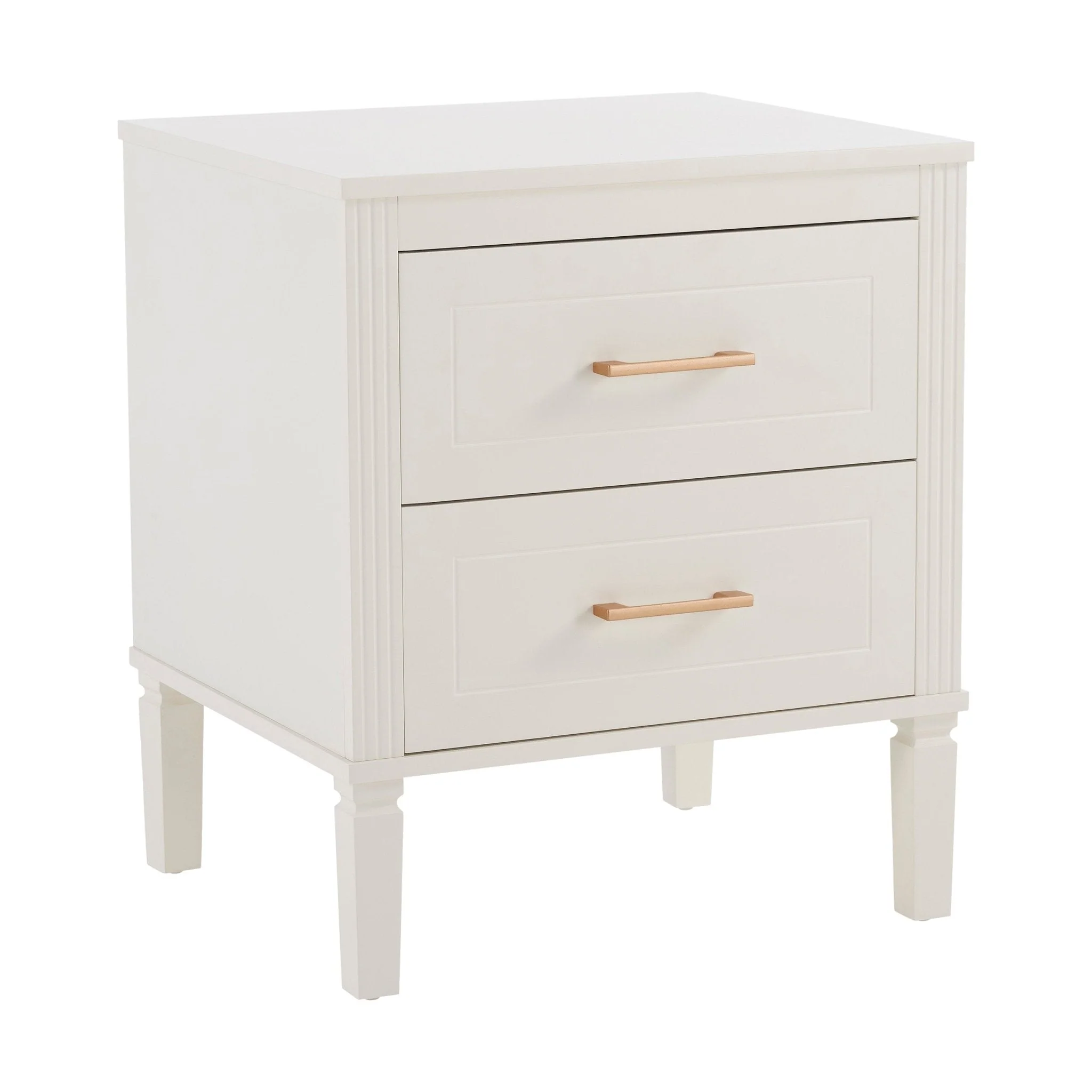 Sienna 2 Drawer Bedside Table - Cream - Image 4