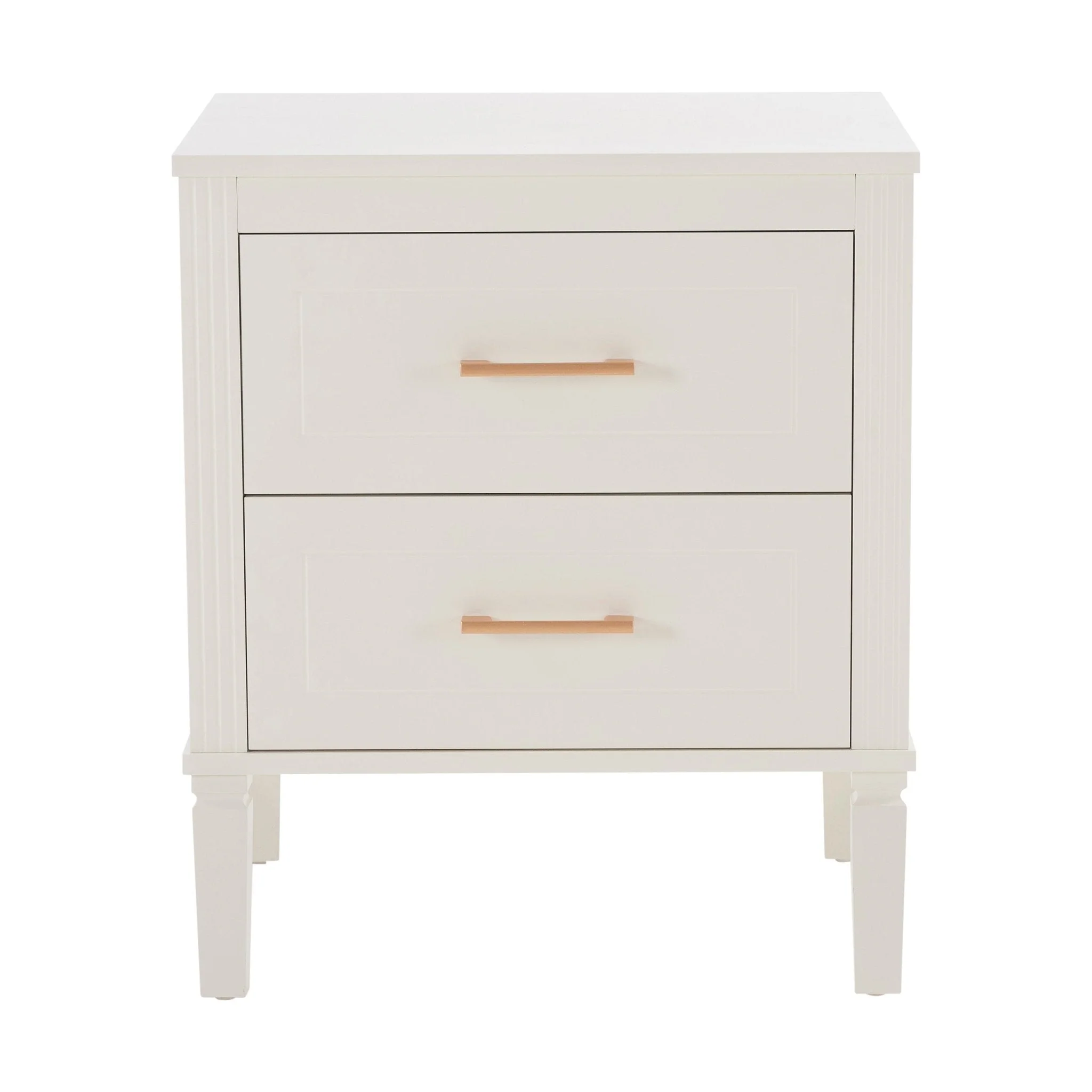 Sienna 2 Drawer Bedside Table - Cream - Image 5