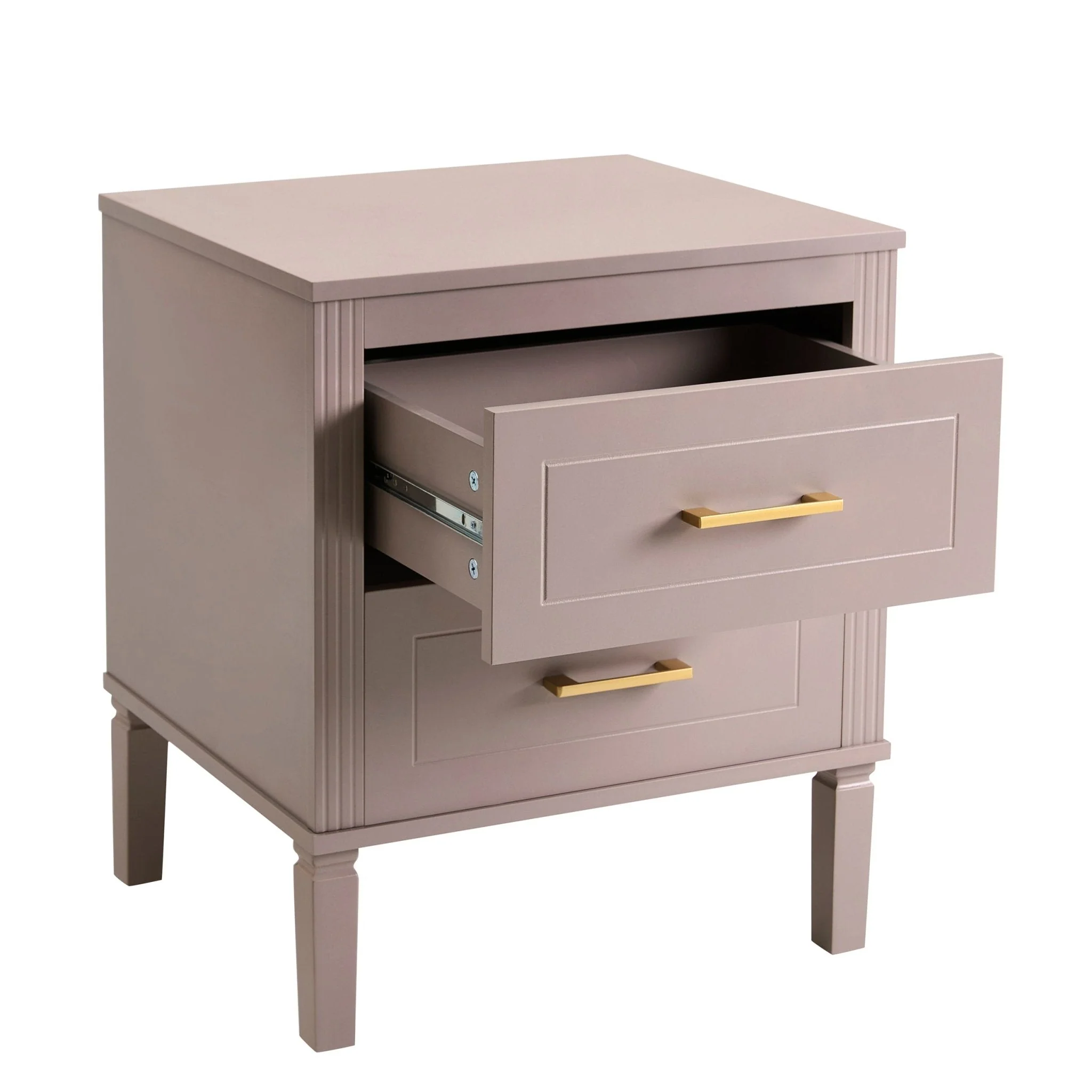 Sienna 2 Drawer Bedside Table - Dusty Mauve - Image 3