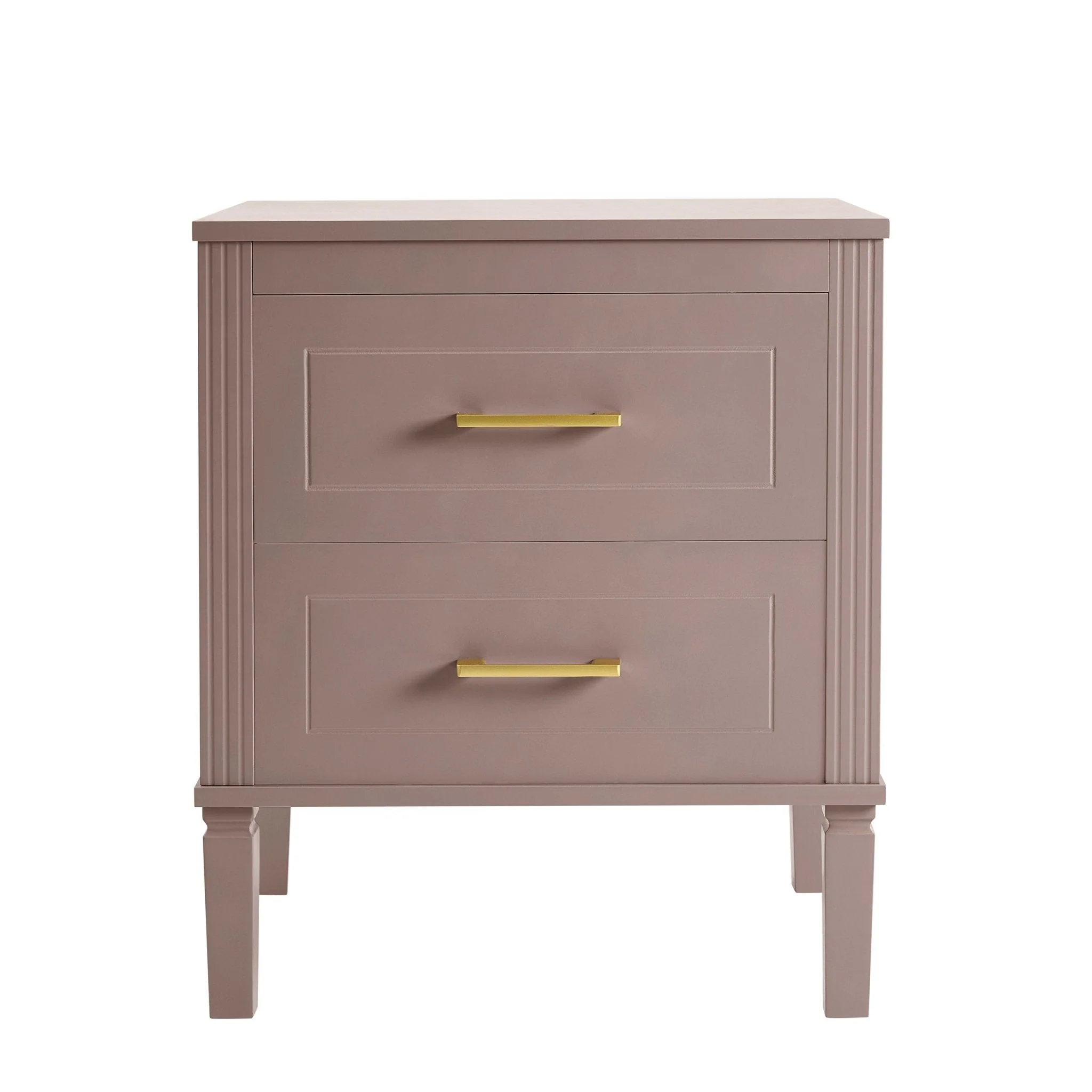 Sienna 2 Drawer Bedside Table - Dusty Mauve - Image 4