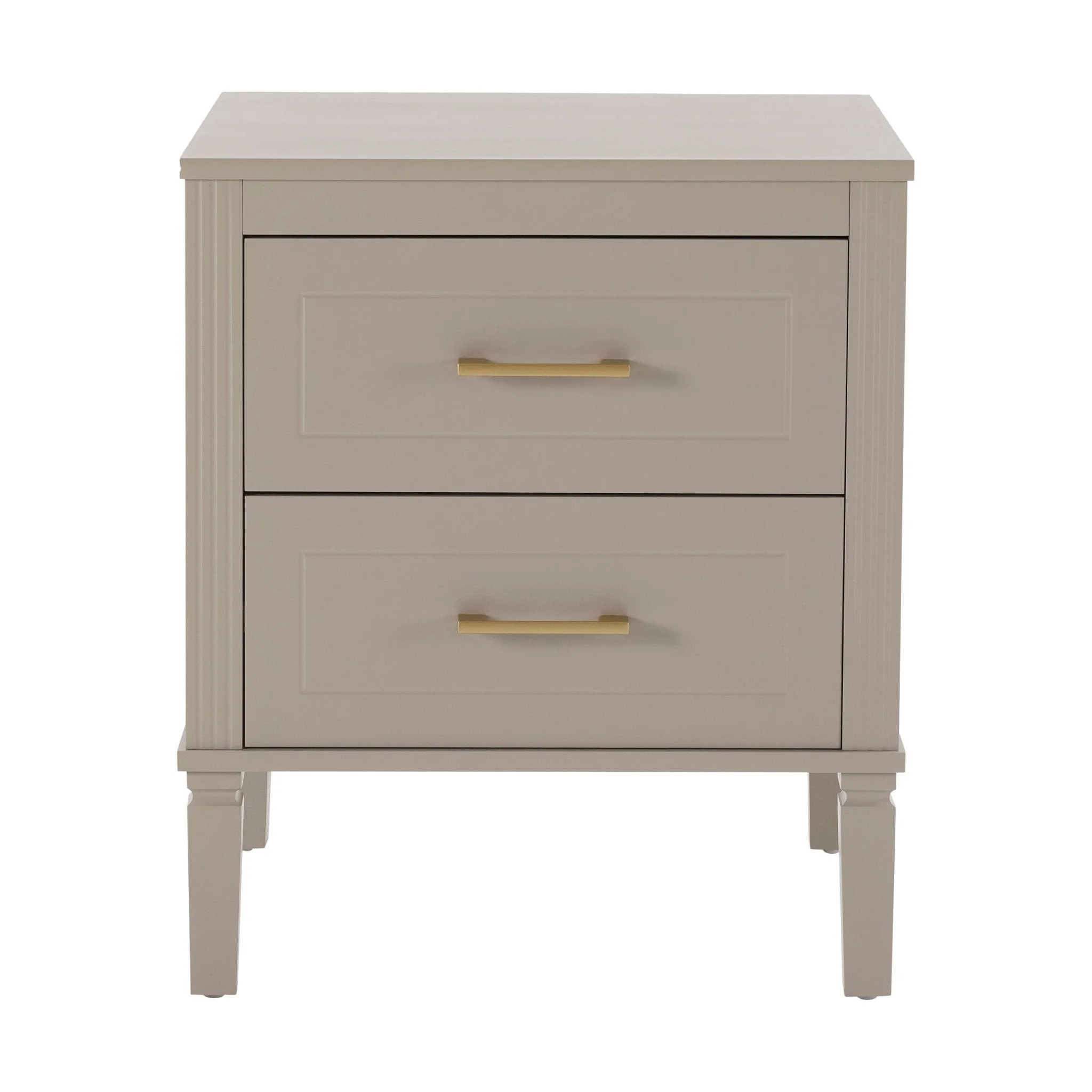 Sienna 2 Drawer Bedside Table - Taupe - Image 5