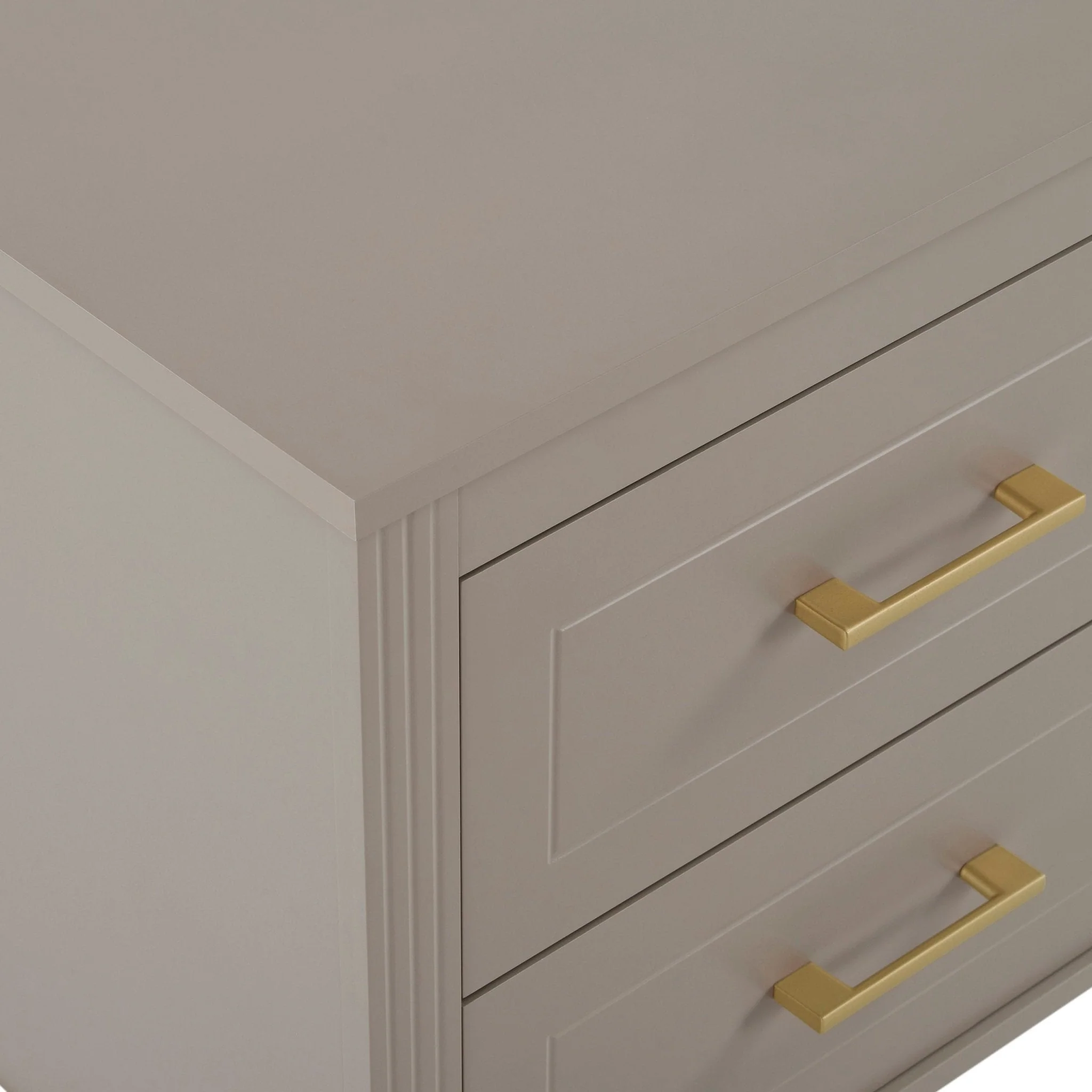 Sienna 2 Drawer Bedside Table - Taupe - Image 8