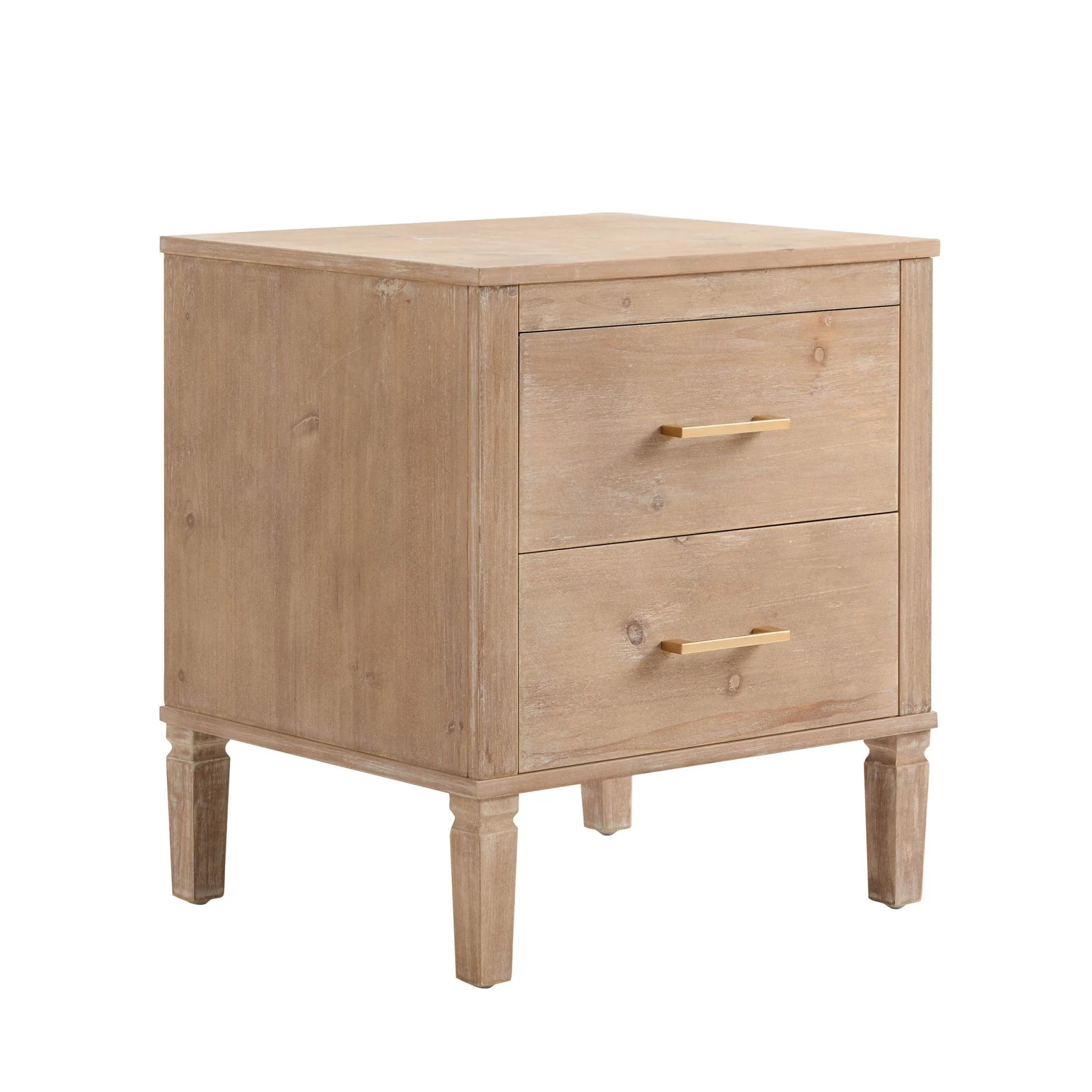 Sienna 2 Drawer Bedside Table - Washed Wood - Image 5