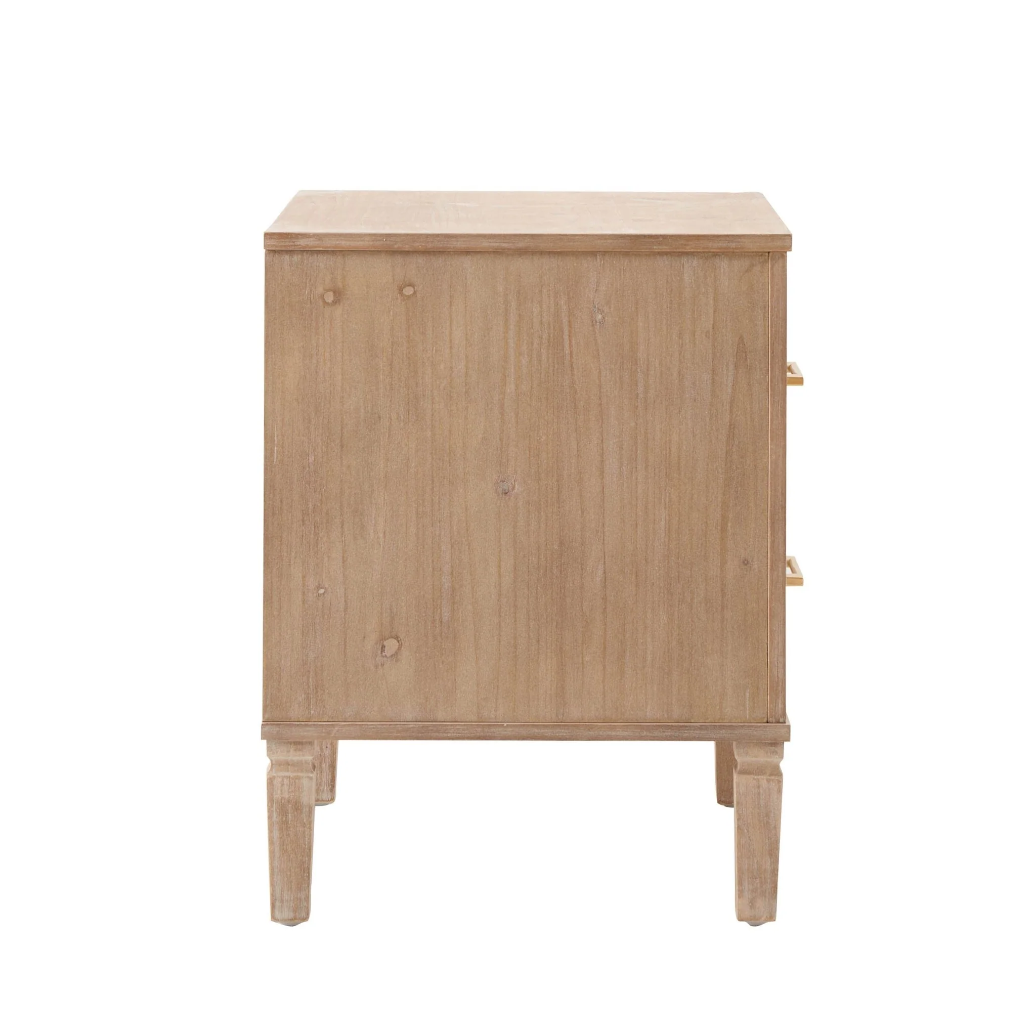 Sienna 2 Drawer Bedside Table - Washed Wood - Image 7