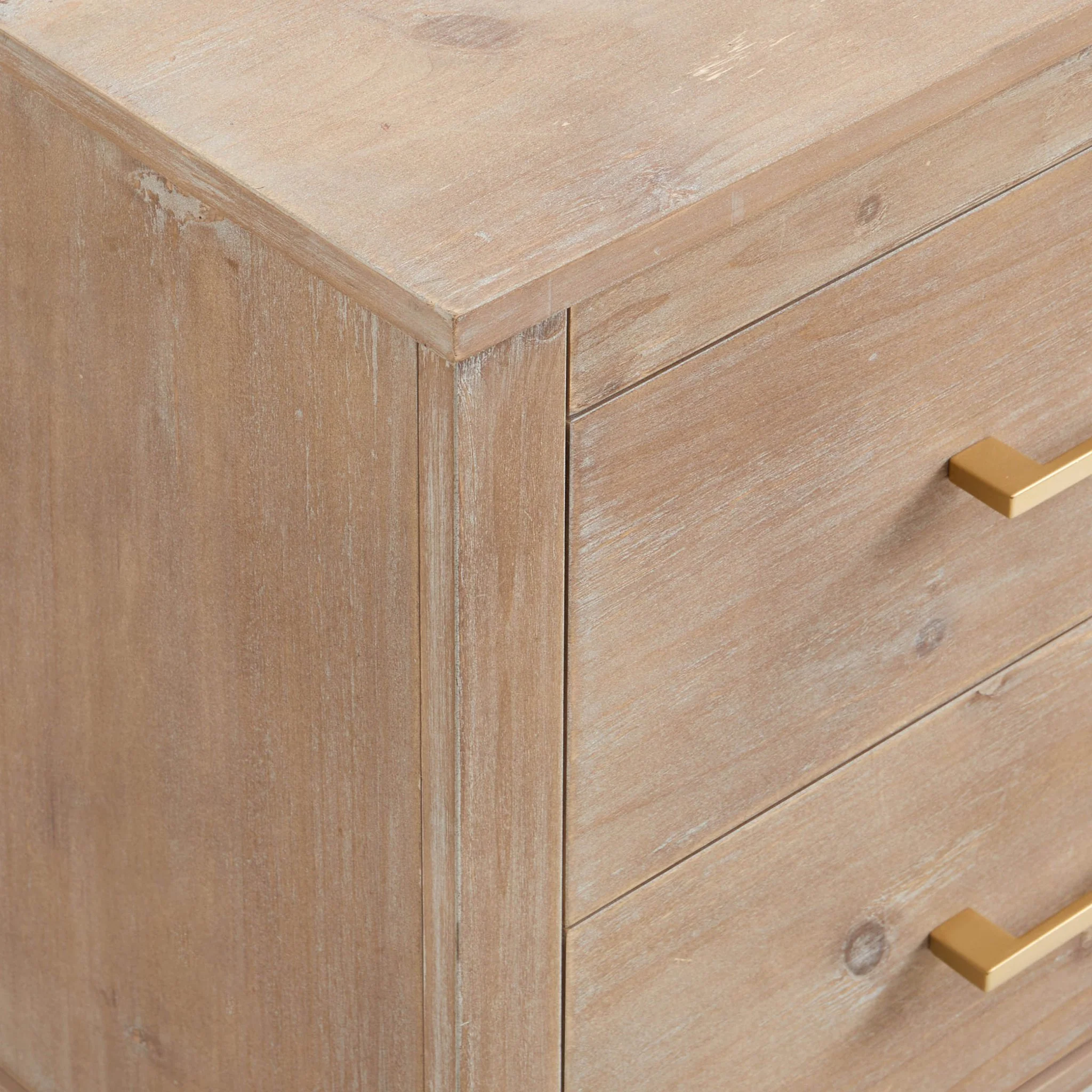 Sienna 2 Drawer Bedside Table - Washed Wood - Image 8