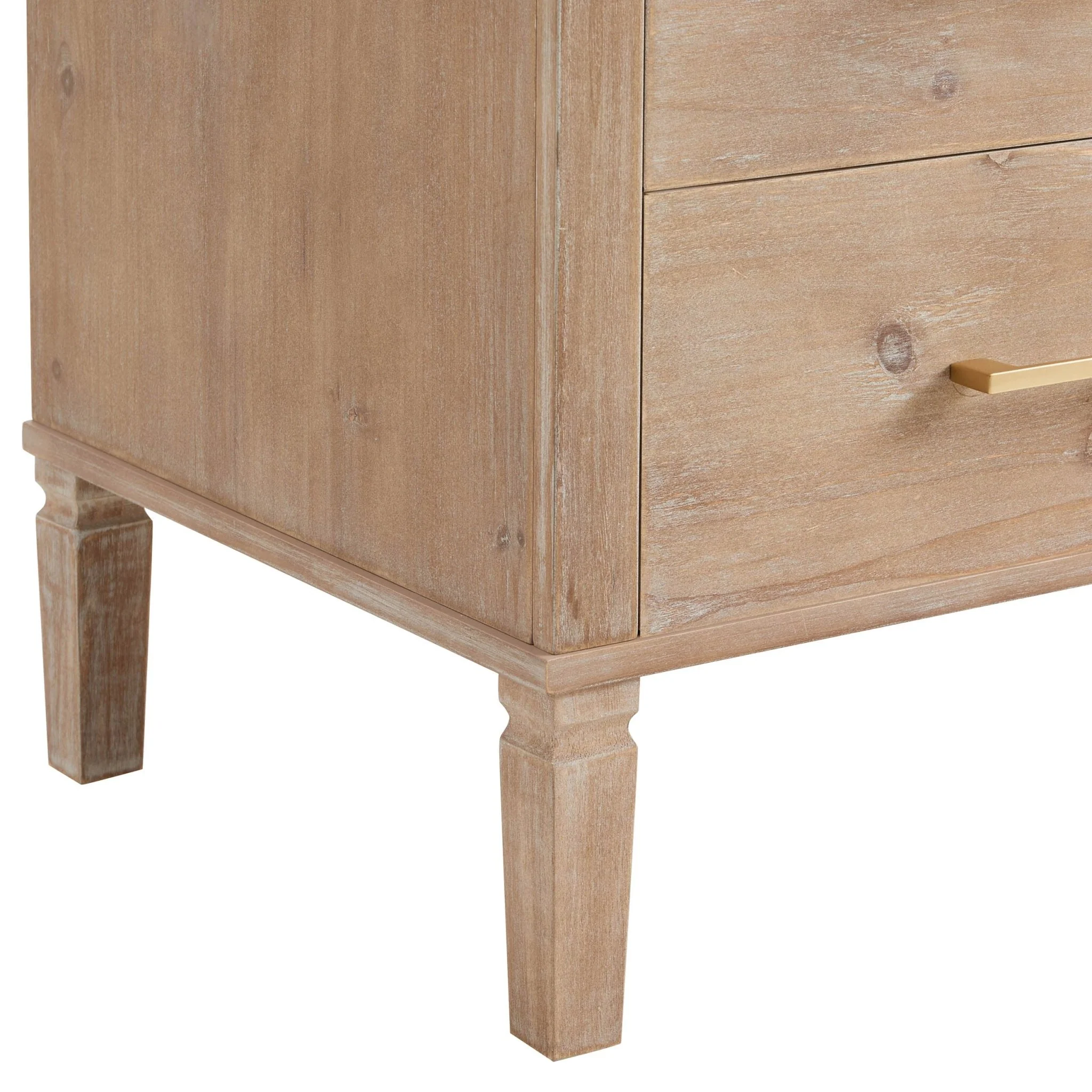 Sienna 2 Drawer Bedside Table - Washed Wood - Image 9