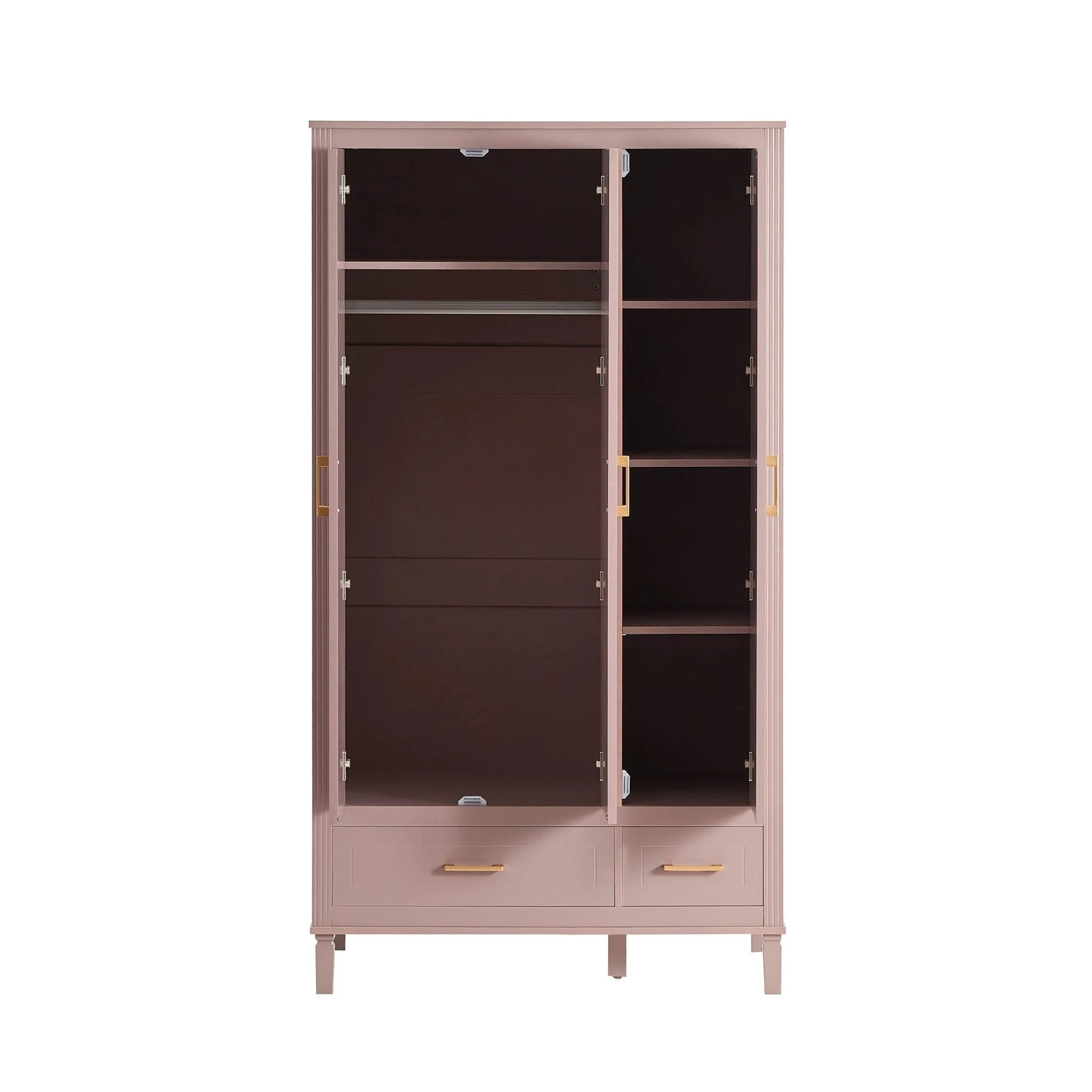 Sienna 3 Door Wardrobe with Drawers - Dusty Mauve - Image 3