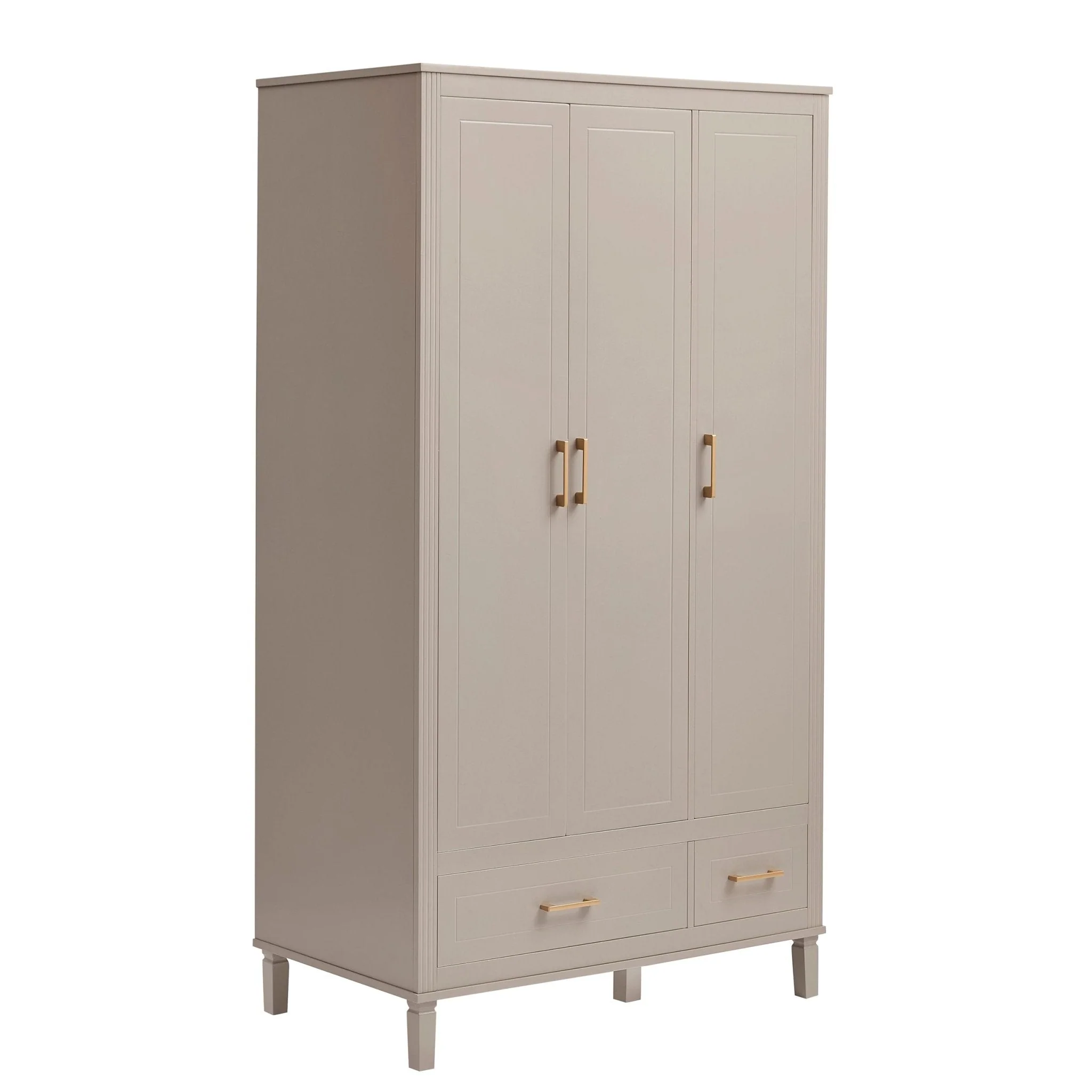 Sienna 3 Door Wardrobe with Drawers - Taupe - Image 2