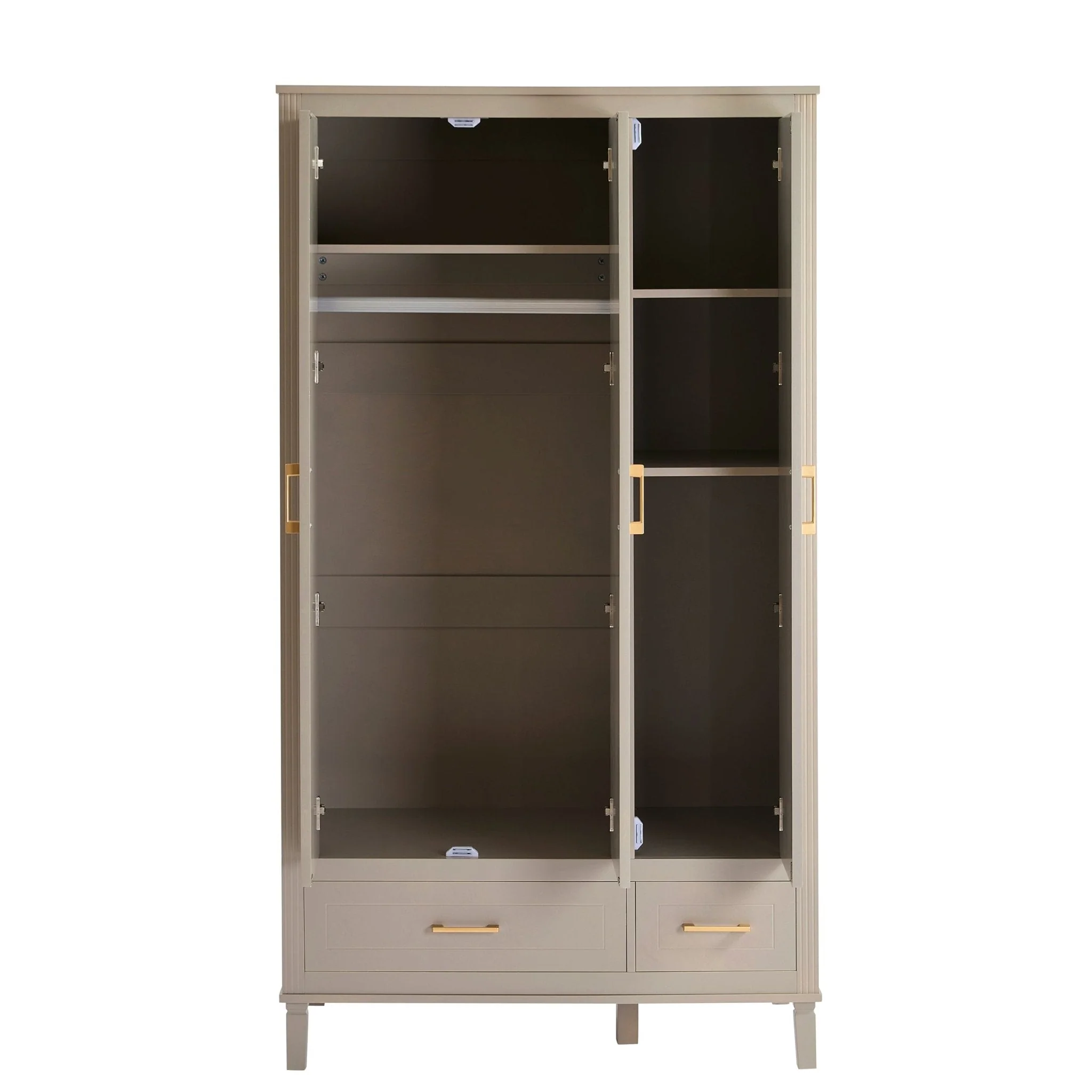 Sienna 3 Door Wardrobe with Drawers - Taupe - Image 3