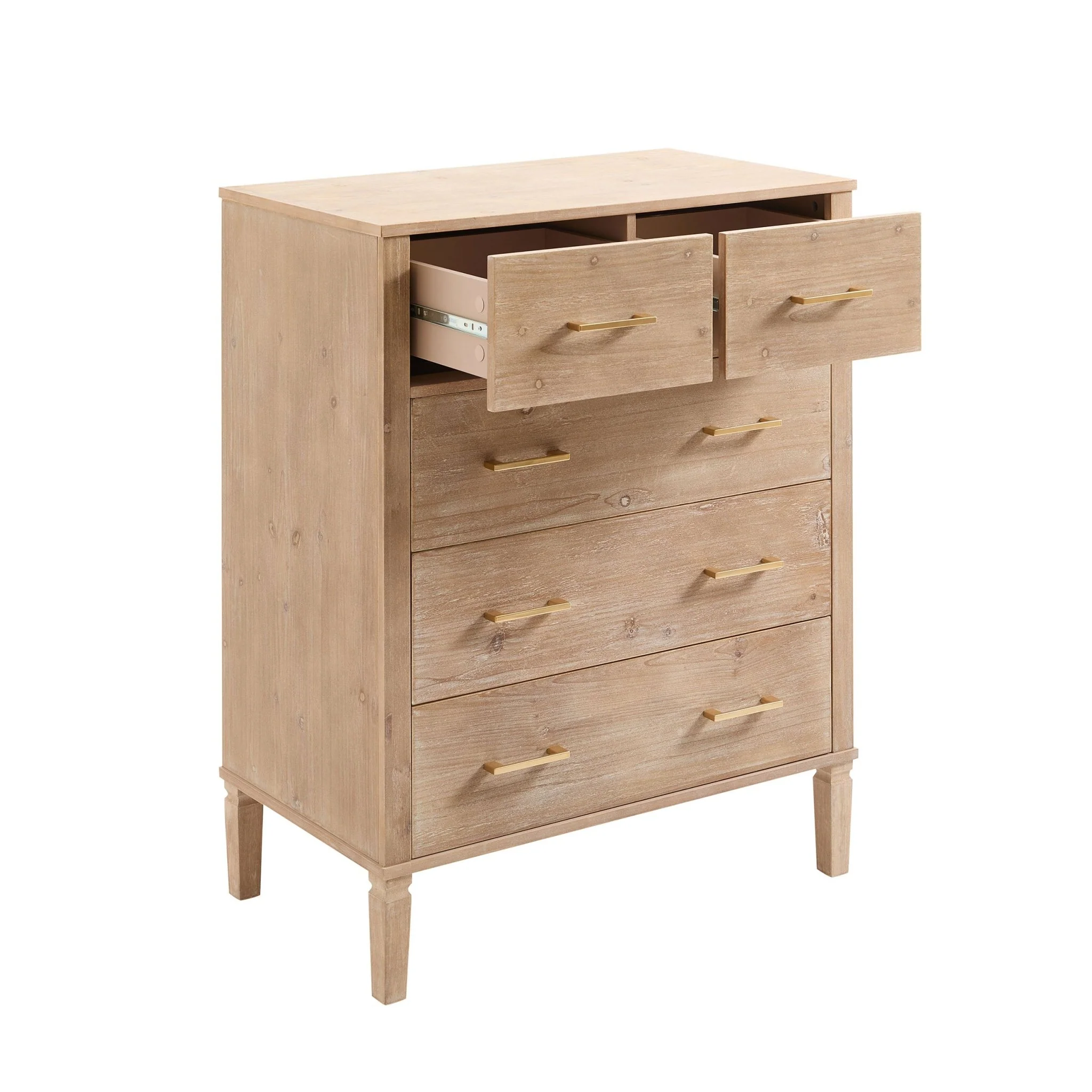 Sienna 5 Drawer Chest - Washed Wood - Image 6