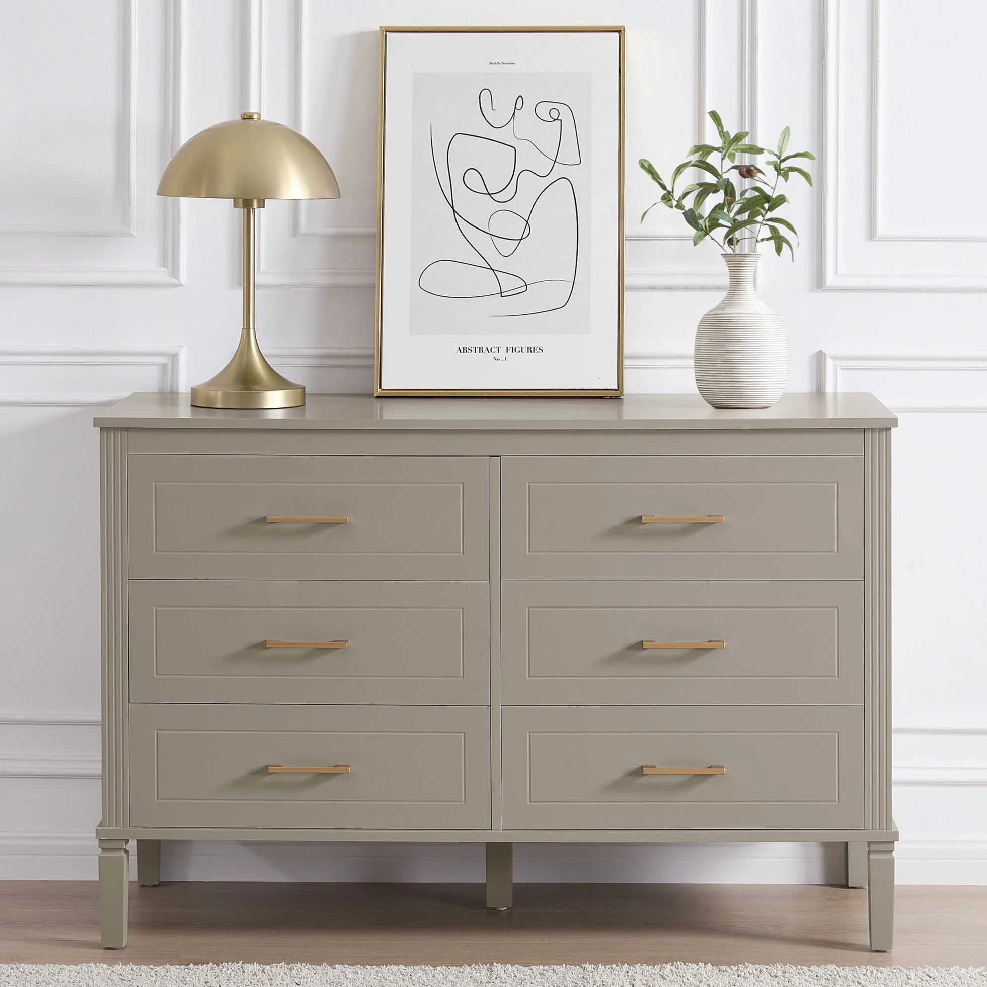 Sienna 6 Drawer Chest - Taupe - Image 2