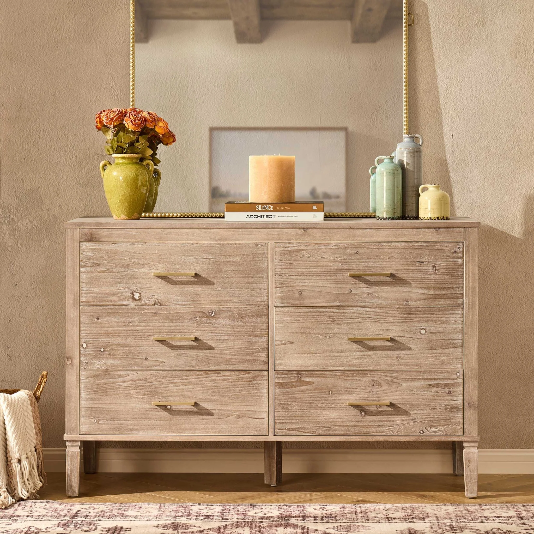 Sienna 6 Drawer Chest - Washed Wood - Image 2