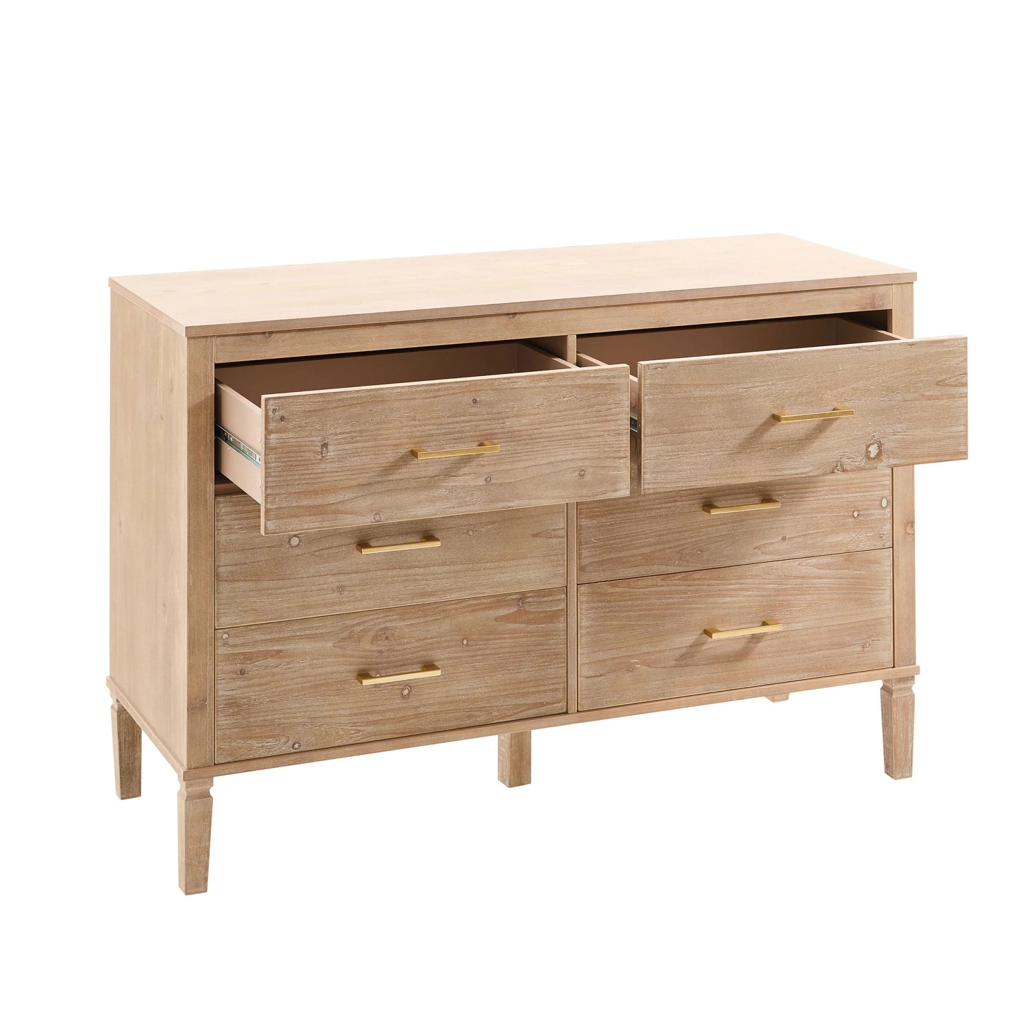 Sienna 6 Drawer Chest - Washed Wood - Image 5