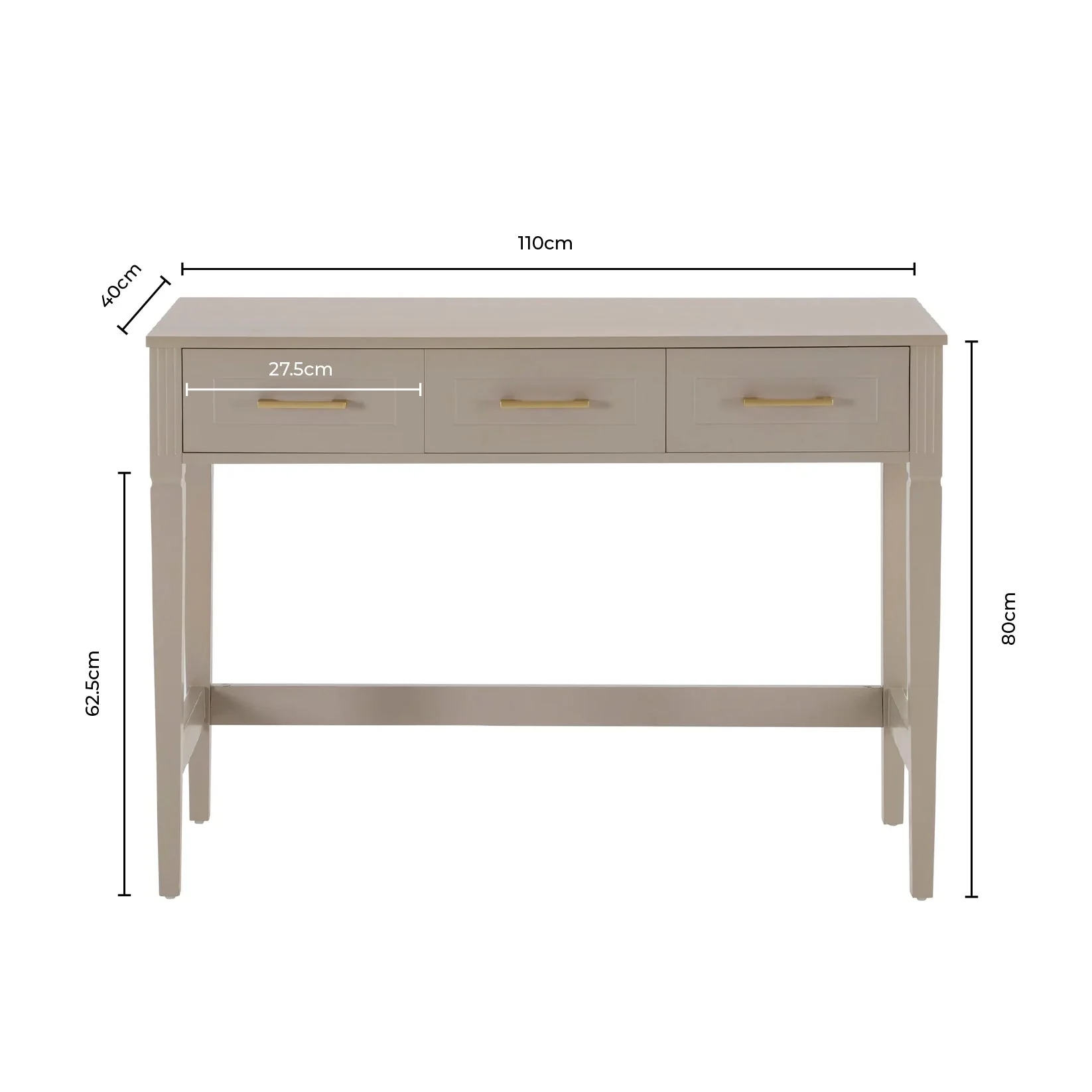 Sienna Dressing Table Console - Taupe - Image 7