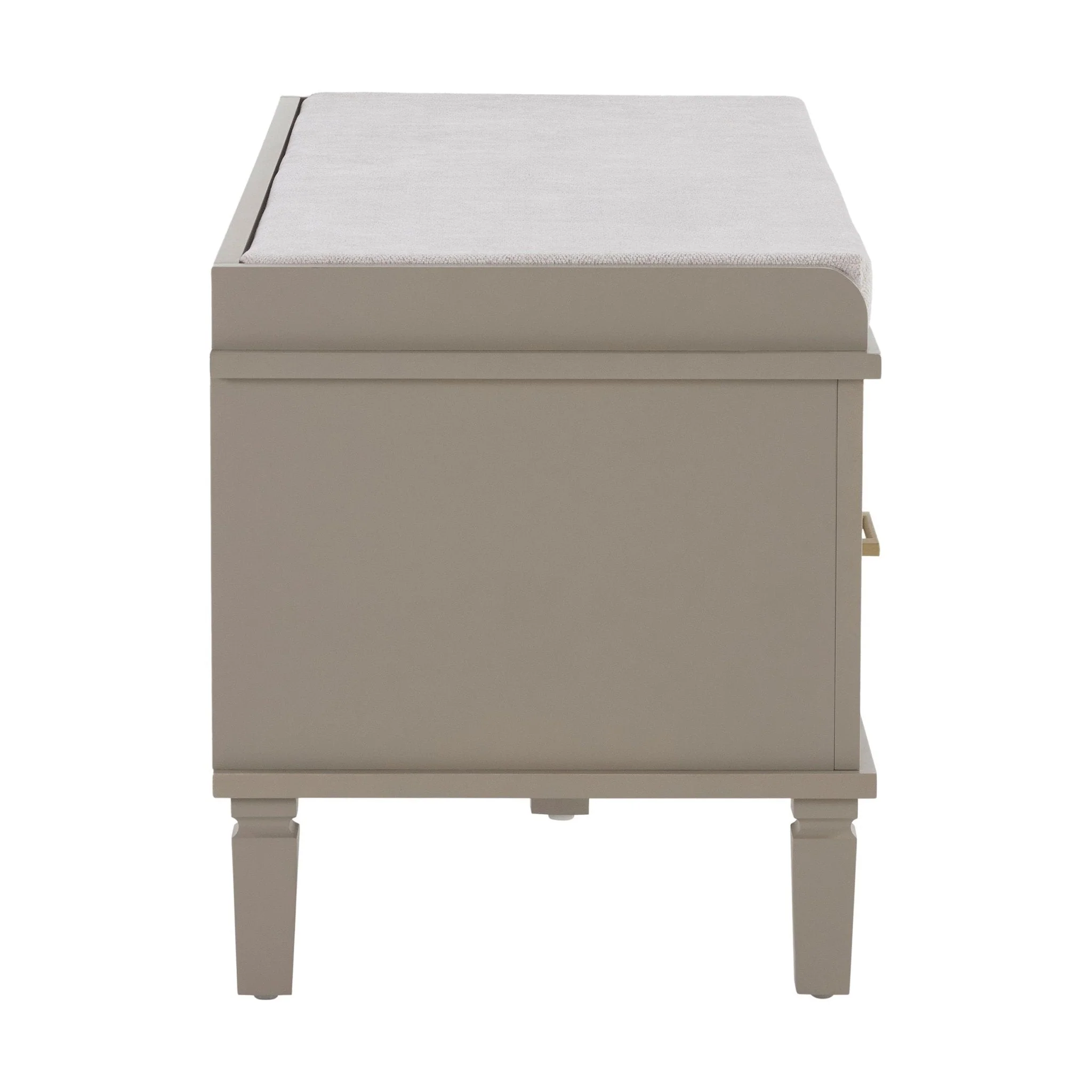 Sienna Storage Cupboard with Seat - Taupe - Image 4