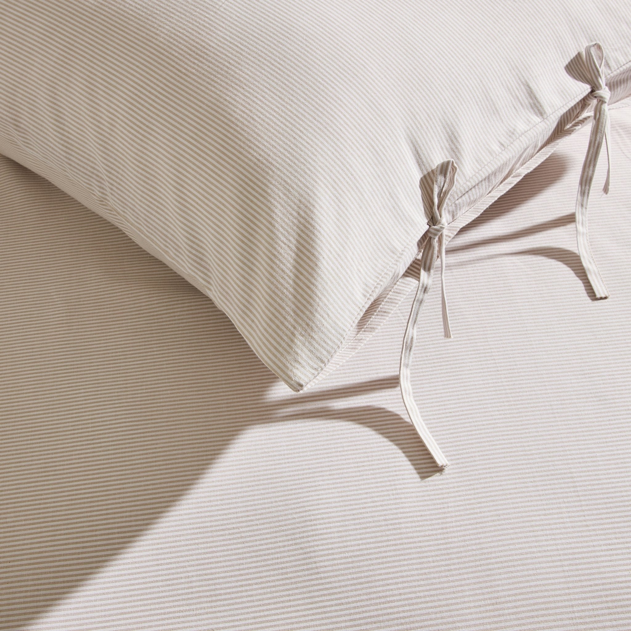 Sigrid 100% Cotton Yarn Dyed Stripe Duvet Cover & Pillowcase Set - Natural - Image 3