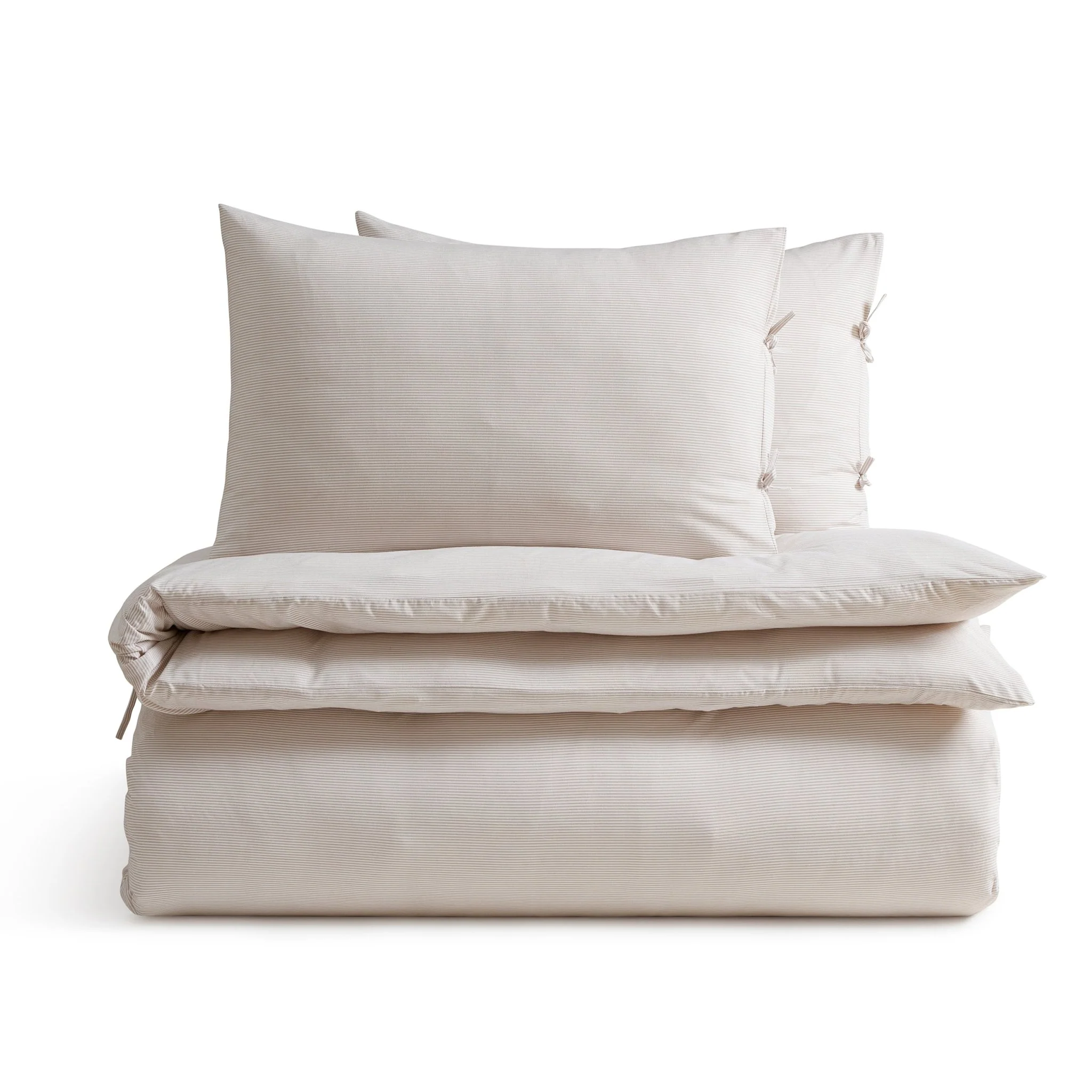 Sigrid 100% Cotton Yarn Dyed Stripe Duvet Cover & Pillowcase Set - Natural - Image 5
