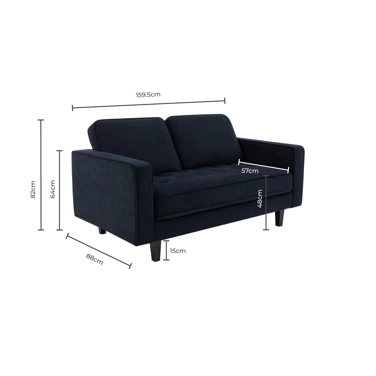 Sloane 2 Seater Sofa - Olive - Image 8