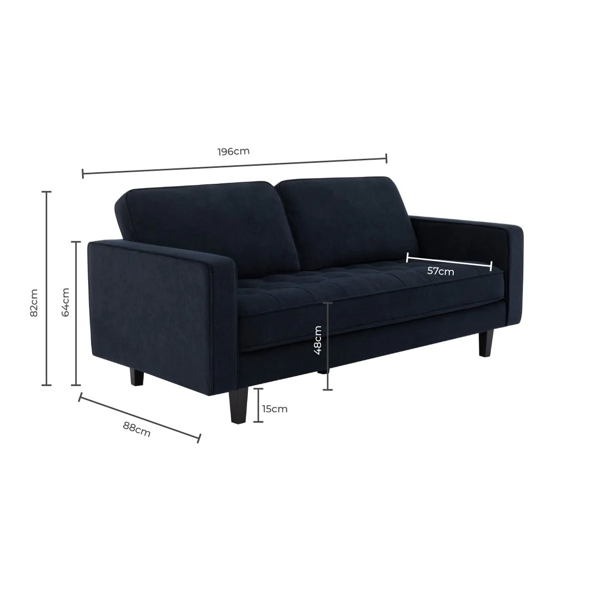 Sloane 3 Seater Sofa - Mauve - Image 7