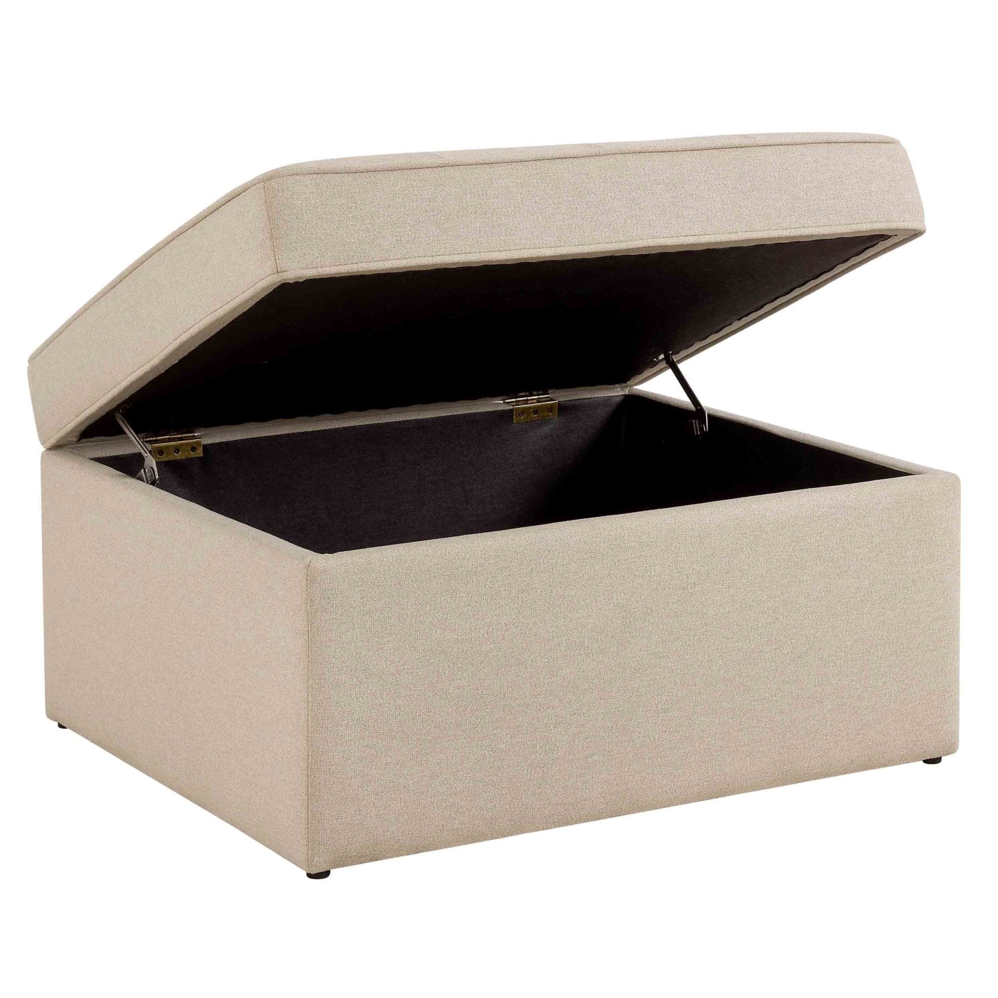 Sloane Ottoman Storage Pouffe - Oatmeal - Image 4