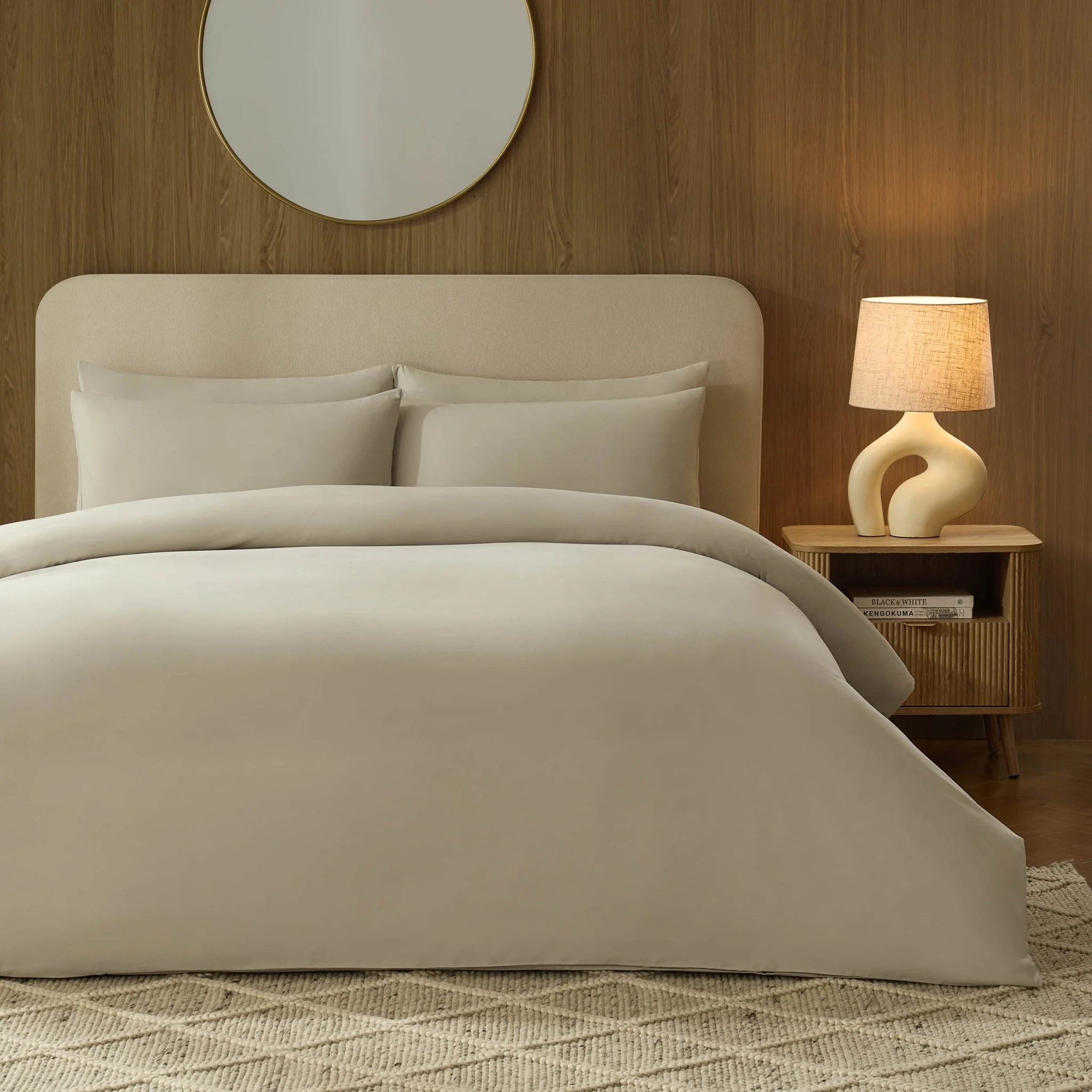 Soft Touch Microfibre Duvet Cover Set - Stone