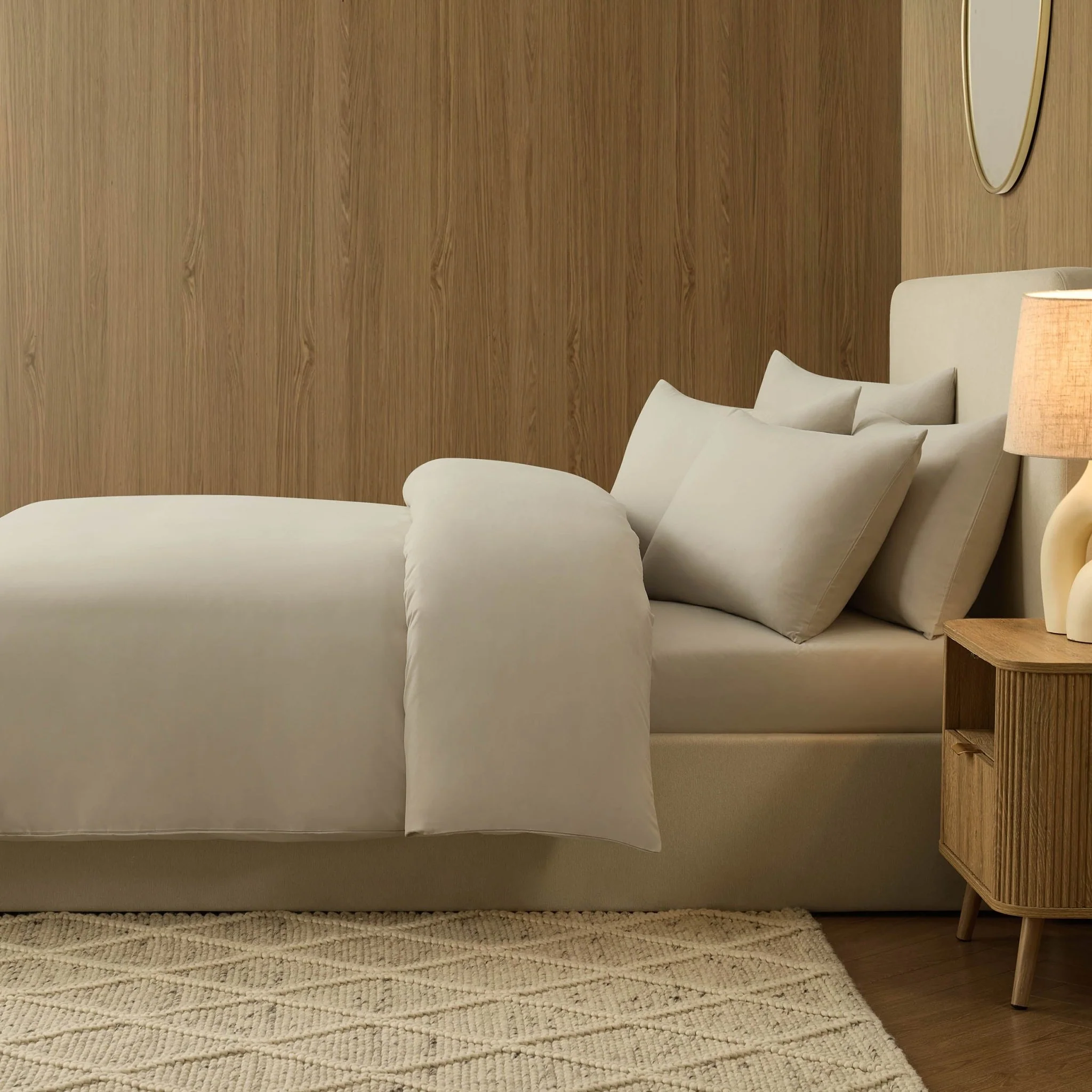 Soft Touch Microfibre Duvet Cover Set - Stone - Image 2
