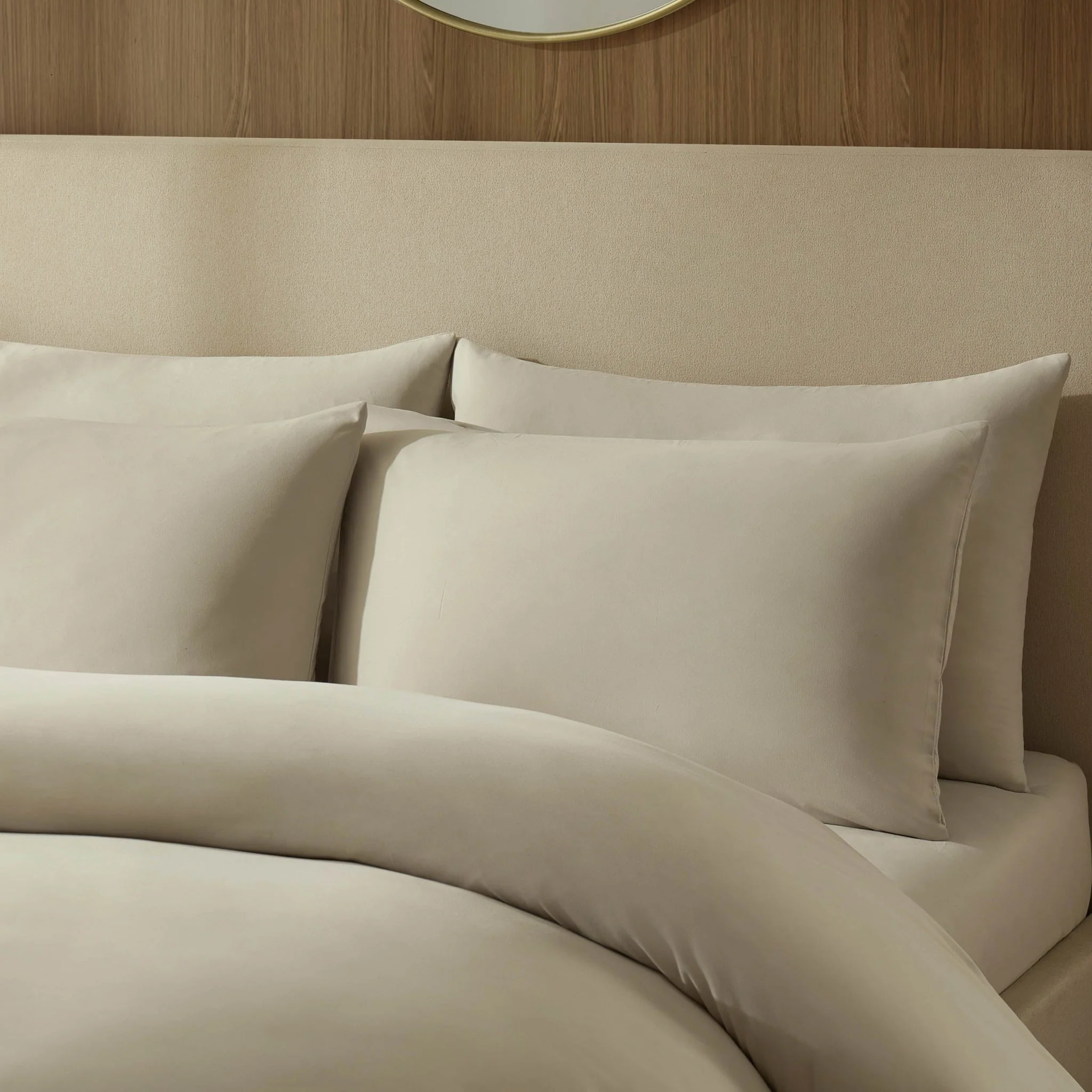 Soft Touch Microfibre Duvet Cover Set - Stone - Image 3