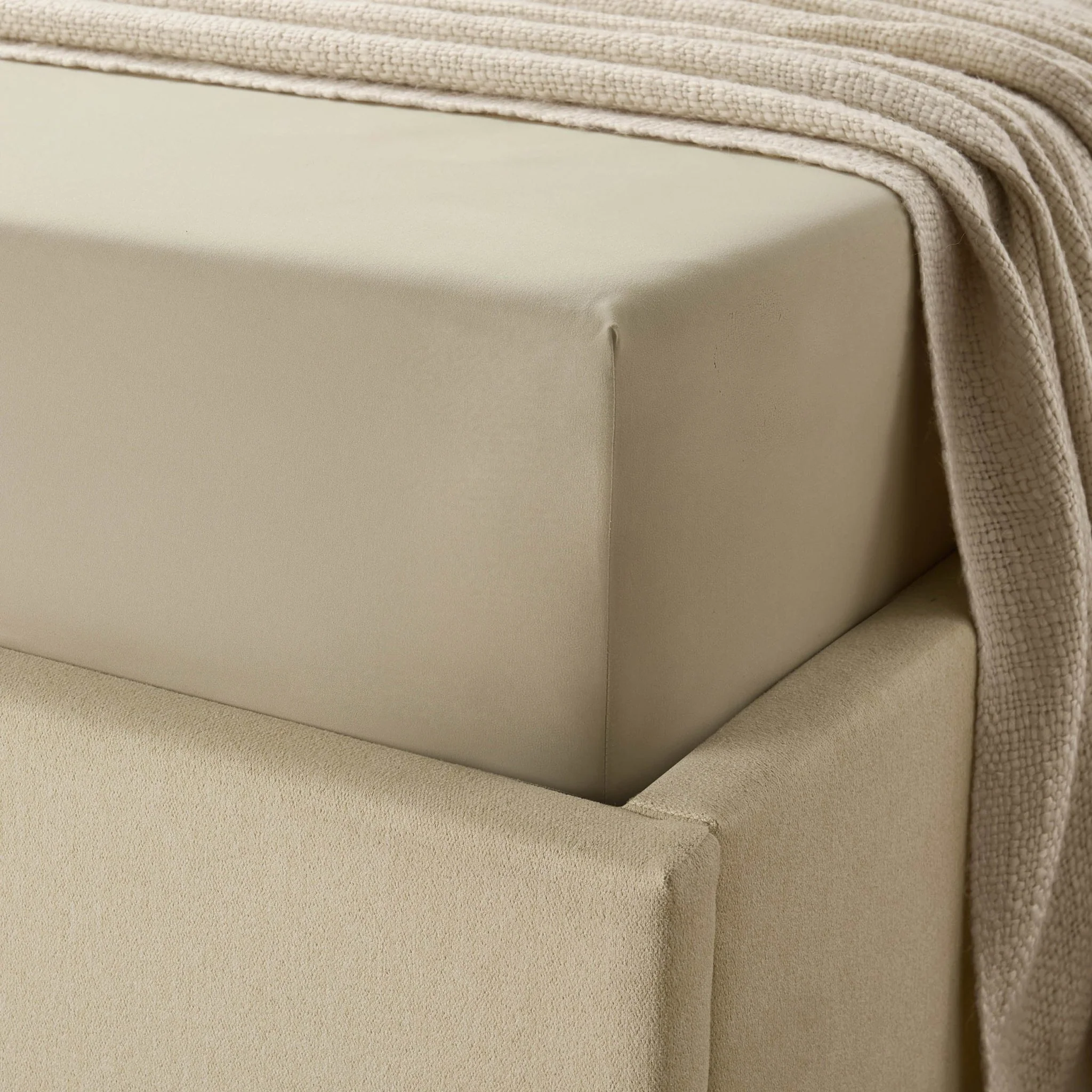Soft Touch Microfibre Fitted Sheet - Stone