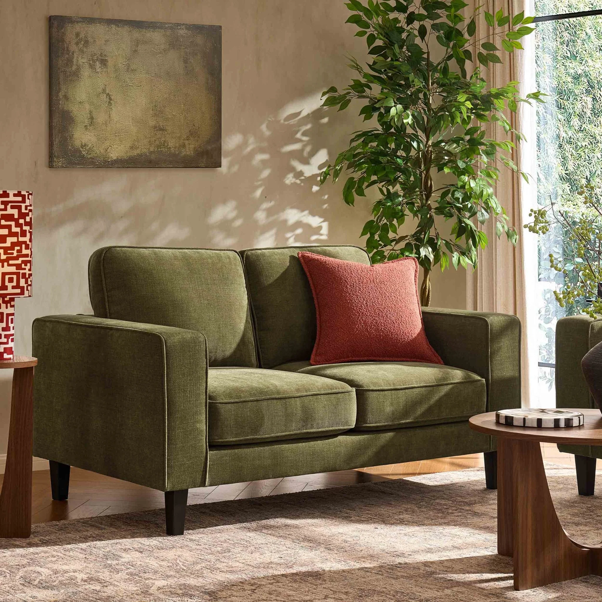 Soho 2 Seater Sofa - Chenille Olive
